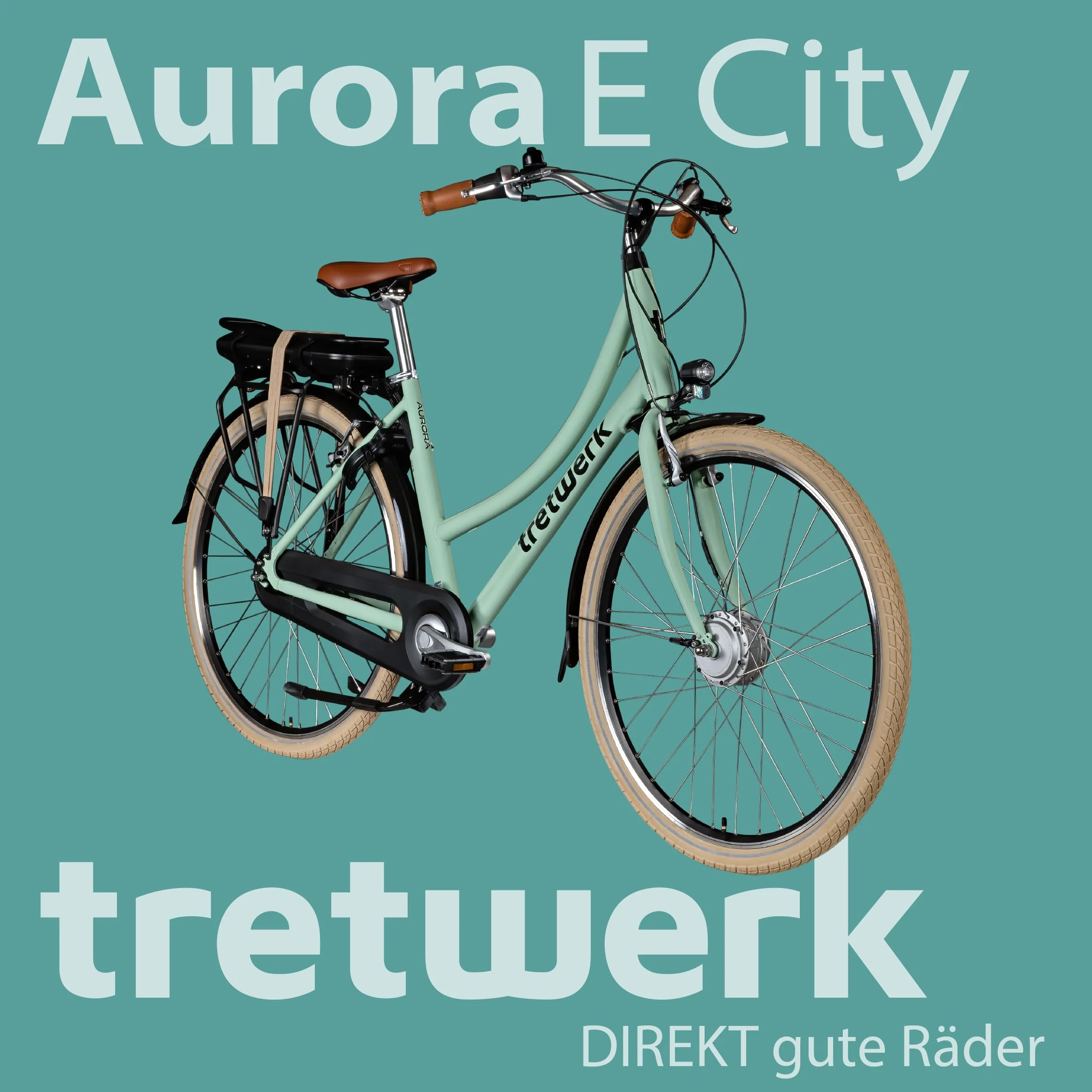 Tretwerk Aurora E Bike 28 Zoll Pedelec Damen Herren 155-185 cm Elektrofahrrad 522 Wh E Fahrrad Damenfahrrad 7 Gang (hellgrün, 50 cm) - Image 3