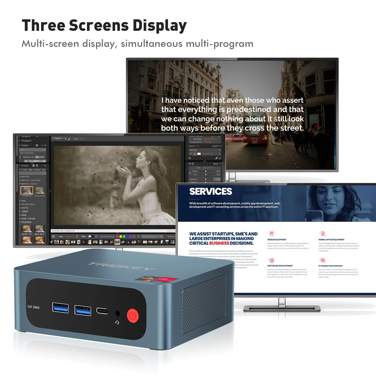 TRIGKEY Mini PC 5850U (bis zu 4,4 GHz) Gaming Mini PC AMD Ryzen 7 32 GB DDR4 1 TB NVME SSD Triple Display HDMI+DP+Typ-C (Video & Daten)/WiFi-6/BT5.2/USB3.2 * 3 - Image 7