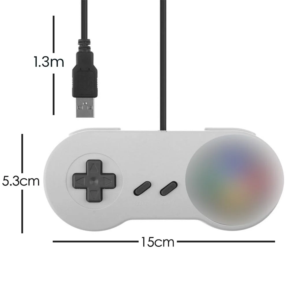 TRIXES 2x kabelgebundene USB-Controller – kompatibel mit SNES-Emulatoren – Retro Gaming Joypads Gamepad – geeignet für Gaming-PC, Computer, Laptop, Raspberry Pi - Image 4
