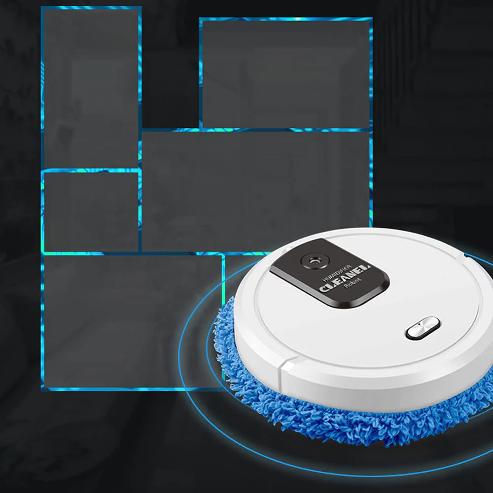 Trocken und Nass Kehrmaschine Wischen Roboter Smart Home Mit Mopp Inteligente Roboter Für Boden Wäscher Waschmaschine USB Charging 90 minutes Life time (Schwarz) - Image 7