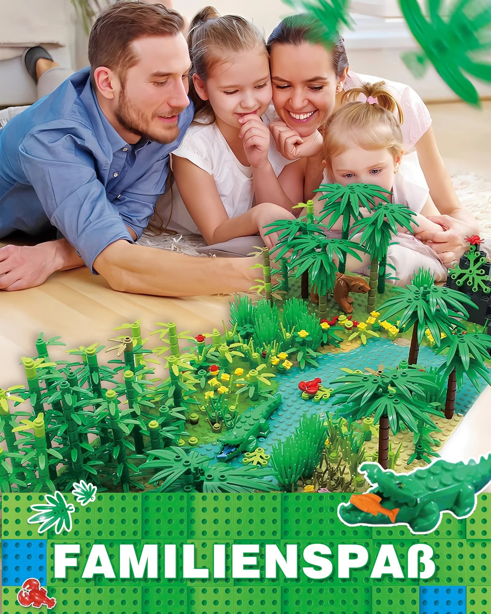 Tropischer Regenwald, botanische Landschaft mit Bauplatten für Lego-Baumhaus Dschungel, Baumhaus-Abenteuer, Baustein-Spielzeug, kompatibel mit Lego Bauer - Image 6