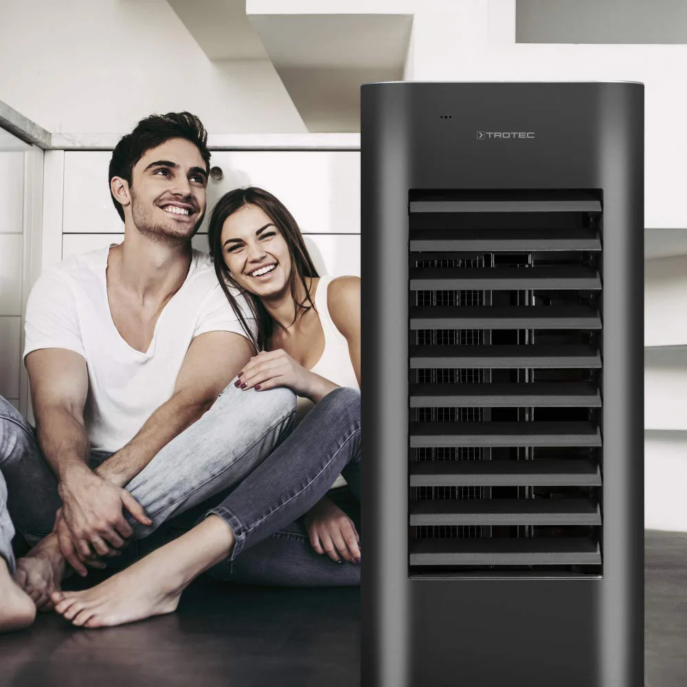 TROTEC Aircooler PAE 22 mobiler Luftkühler, 3-in-1 Luftkühler, Luftbefeuchter und Ventilator, 6 l Tank, 0,9 l/h Verdunstungsleistung, 4 Gebläsestufen, Timer, Nachtmodus - Image 2