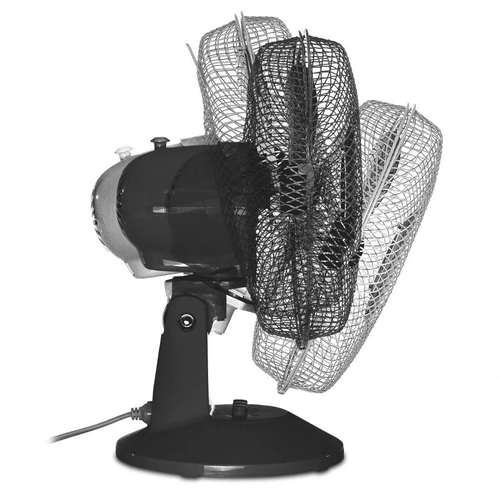 TROTEC Tischventilator TVE 11, geräuscharmer Ventilator, 25 Watt, 2 Gebläsestufen, 80°-Oszillation, 23 cm Flügeldurchmesser, stabiler und kippfester Standfuß, schwarz - Image 4