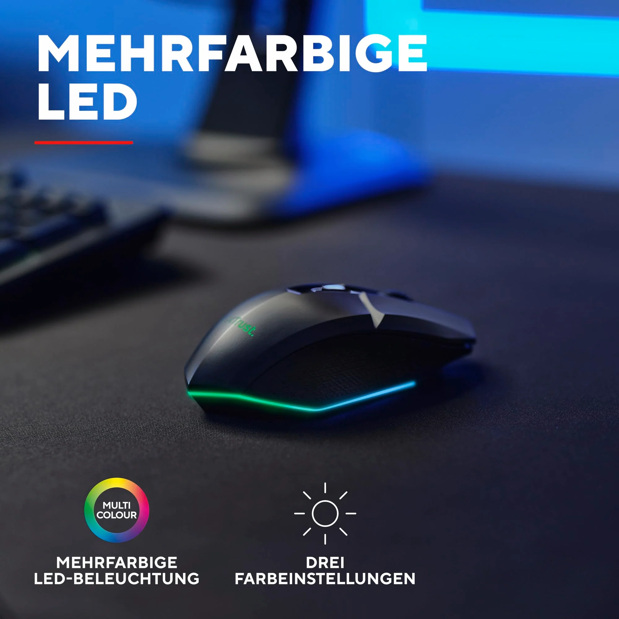 Trust Gaming GXT 110 Felox Wiederaufladbare Kabellose Gaming-Maus, 80 Stunden Akkulaufzeit, 800-4800 DPI, LED-Beleuchtung, 6 Tasten, Wireless Mouse für PC, Laptop, Computer, Windows – Schwarz - Image 5