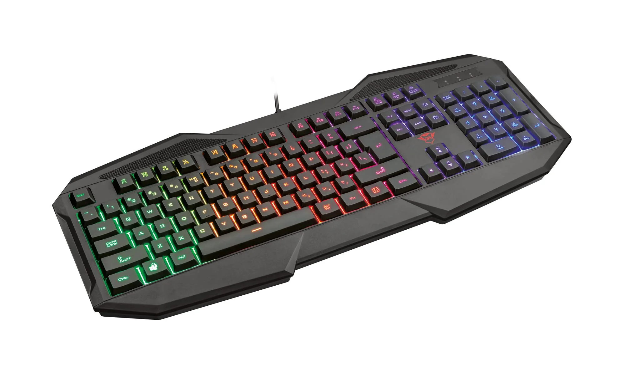 Trust Gaming GXT 830-RW Avonn Gaming Tastatur, QWERTZ Deutsches Layout, Regenbogenwellen-Beleuchtung, Anti-Ghosting, Spielmodus, 12 Media-Tasten, USB Tastatur für PC/Laptop - Schwarz - Image 8