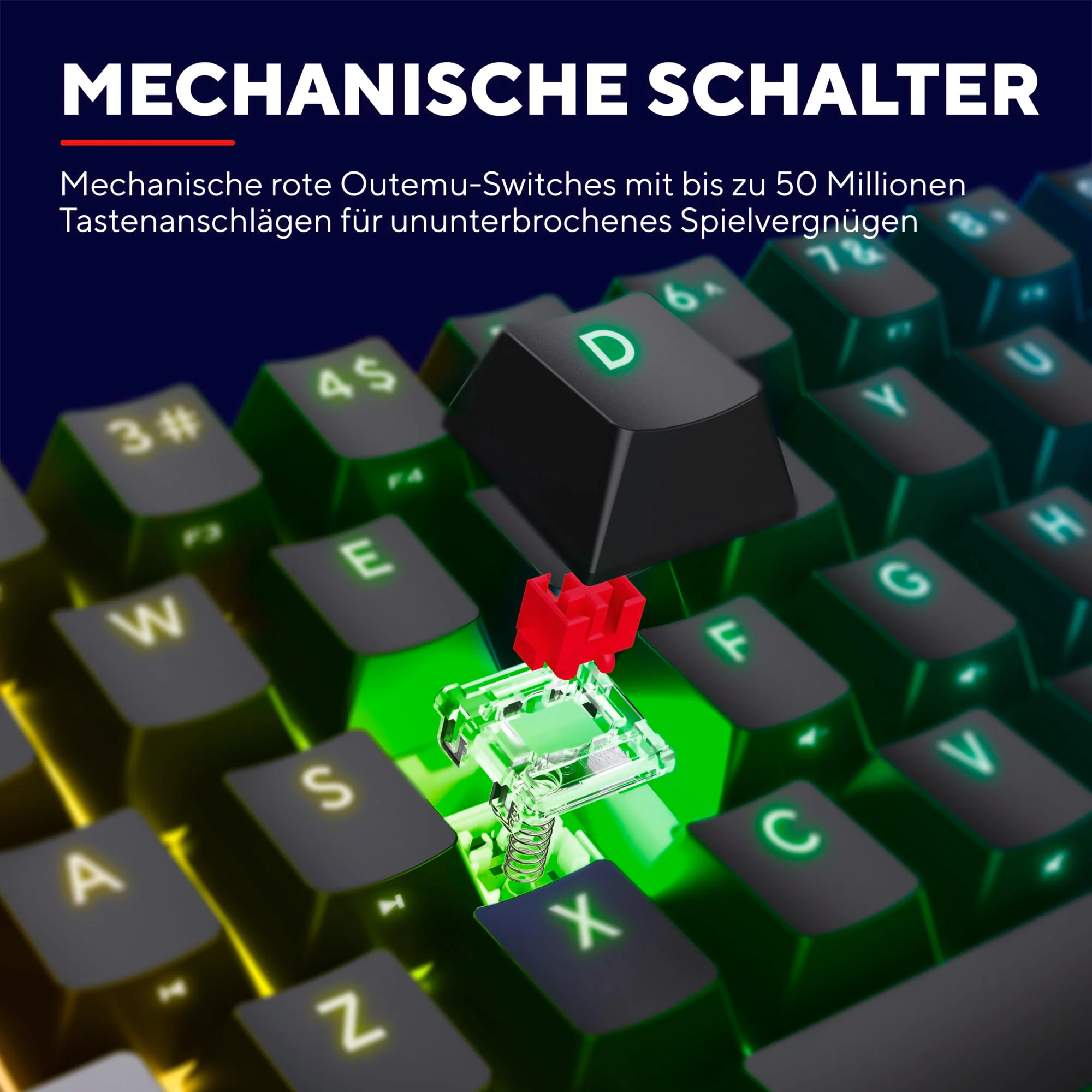 Trust Gaming GXT 867 Acira 60% Mechanische Tastatur Deutsches QWERTZ Layout, RGB Beleuchtung, Doppelt Belegte Tasten, USB Mini Tragbare Programmierbare Kleine Gaming Tastatur 60 Prozent PC Laptop - Image 9