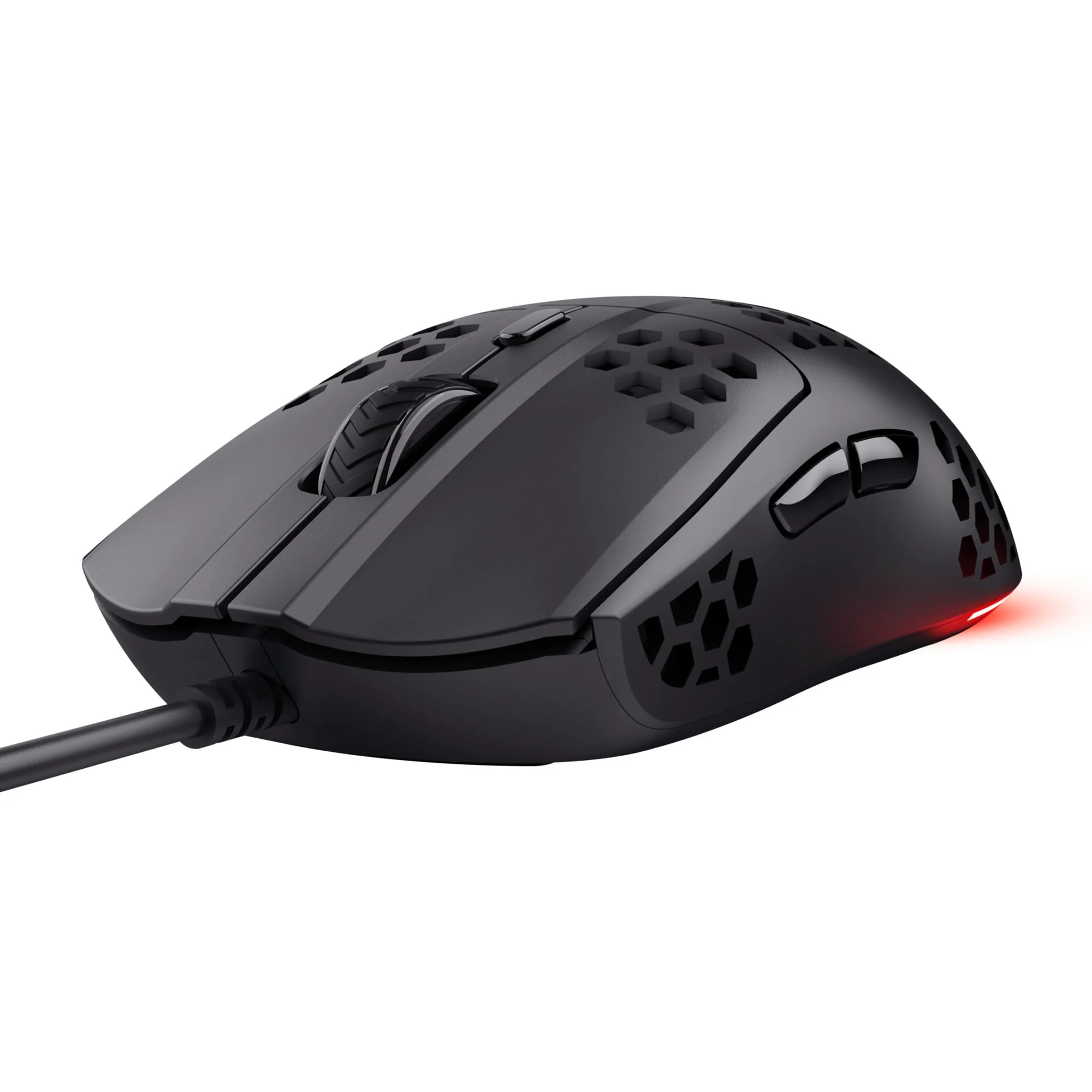Trust Gaming GXT 928 Helox Gaming Maus, Ultraleichte Kabelgebundene USB Maus 65g, Einstellbare DPI (200-6400), Optischer Sensor, 6 Programmierbare Tasten, RGB-Beleuchtung für Gaming PC MMO - Schwarz