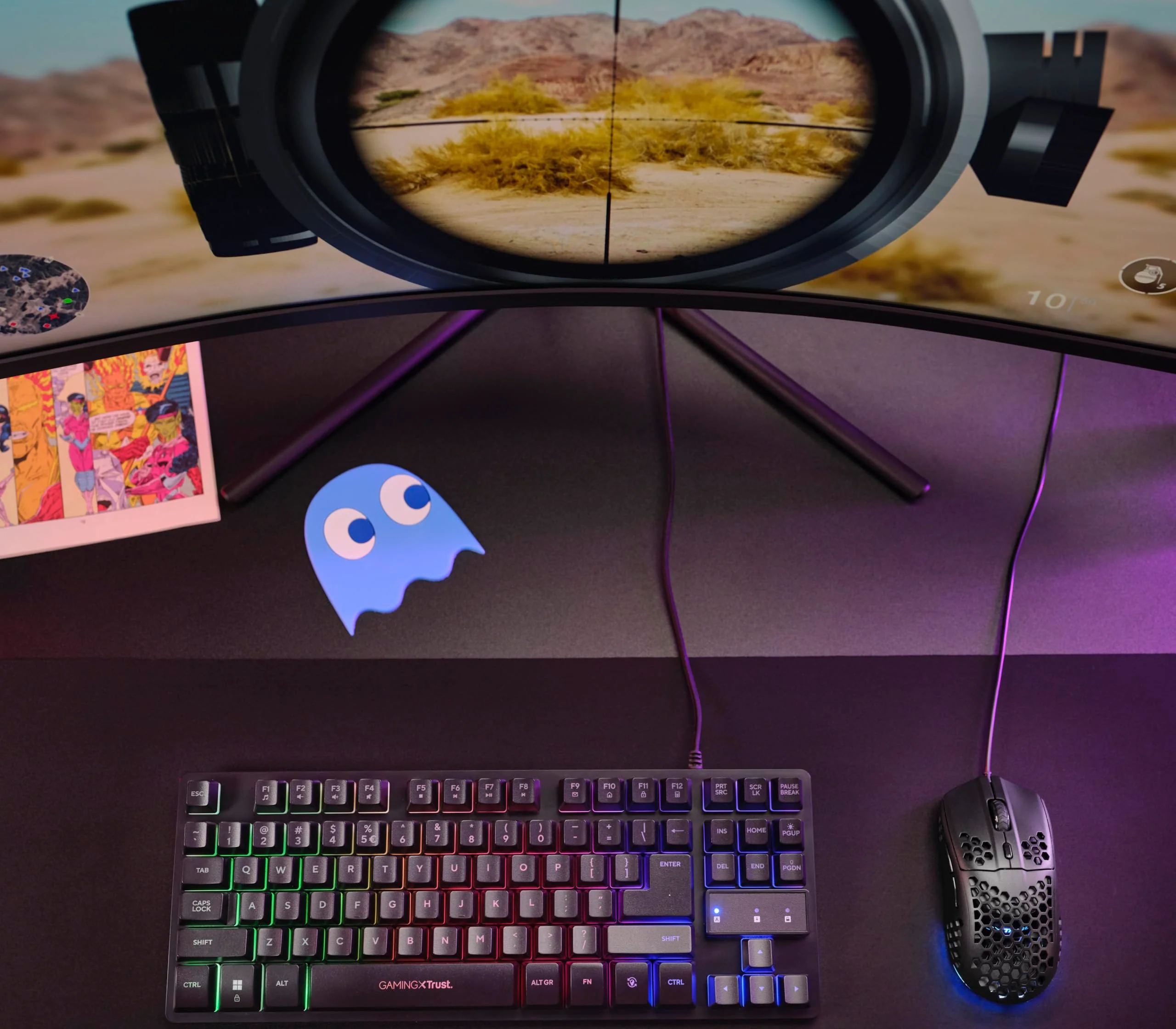 Trust Gaming GXT 928 Helox Gaming Maus, Ultraleichte Kabelgebundene USB Maus 65g, Einstellbare DPI (200-6400), Optischer Sensor, 6 Programmierbare Tasten, RGB-Beleuchtung für Gaming PC MMO - Schwarz - Image 7