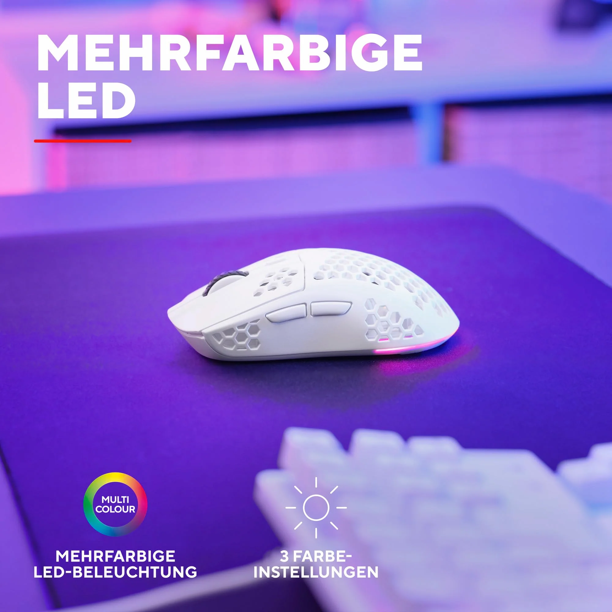 Trust Gaming GXT 929 Helox Kabellose Gaming Maus, Ultraleichte Maus 75g, 80h Dauerbetrieb, 2,4-GHz-Mikro-USB-Empfänger, Einstellbare DPI (800-4800), 6 Programmierbare Tasten, Gaming PC MMO - Weiß - Image 3