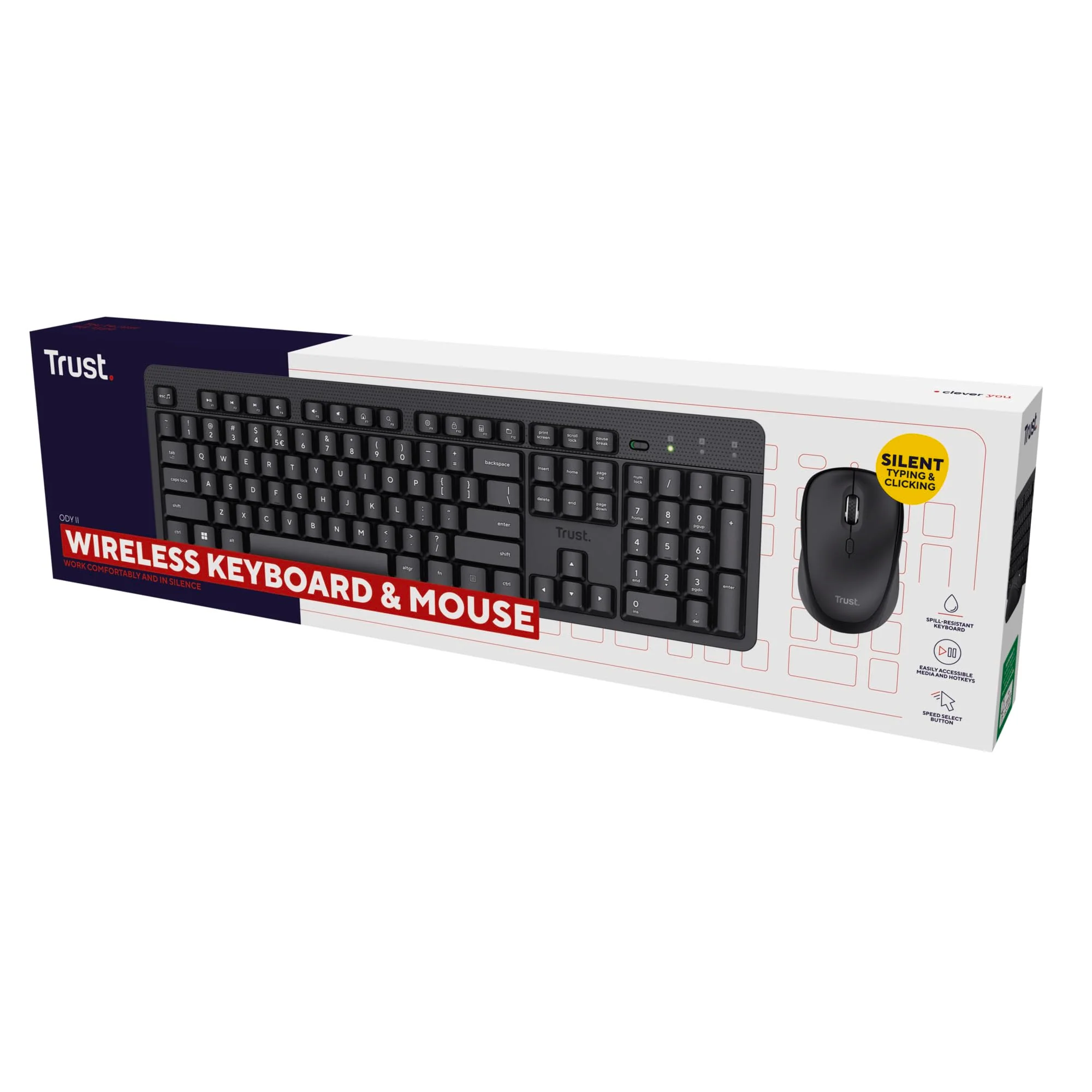 Trust ODY II Niederländisches QWERTY-Layout Tastatur und Maus Set Kabellos - Image 10