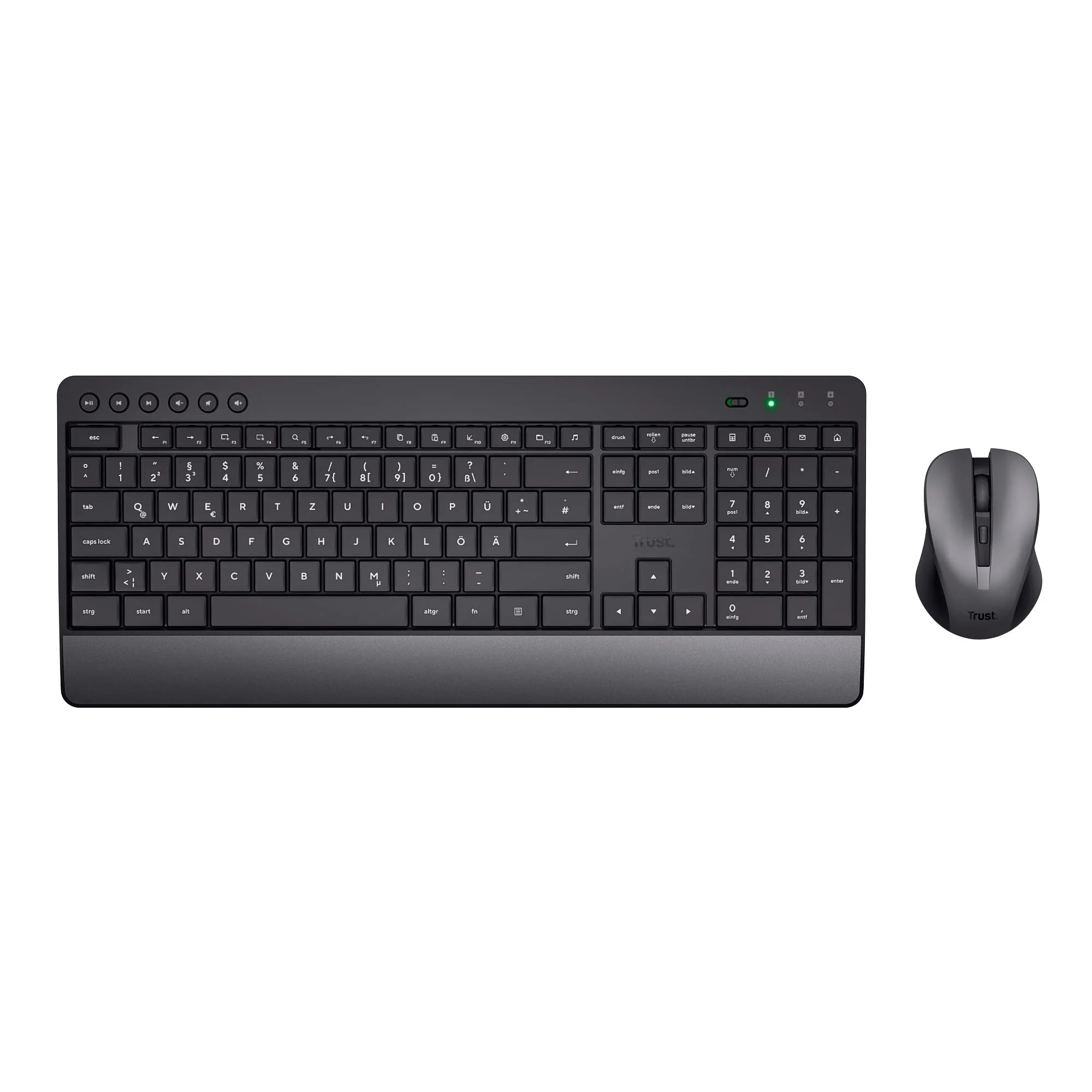 Trust Trezo Tastatur Maus Set Kabellos, Qwertz-Layout, Nachhaltiges Design, Kabellose mit Funkmaus, Leise und Ergonomische Combo, 48 Monaten Batterielaufzeit, PC, Laptop, Schwarz, 2.4 GHz - Image 8