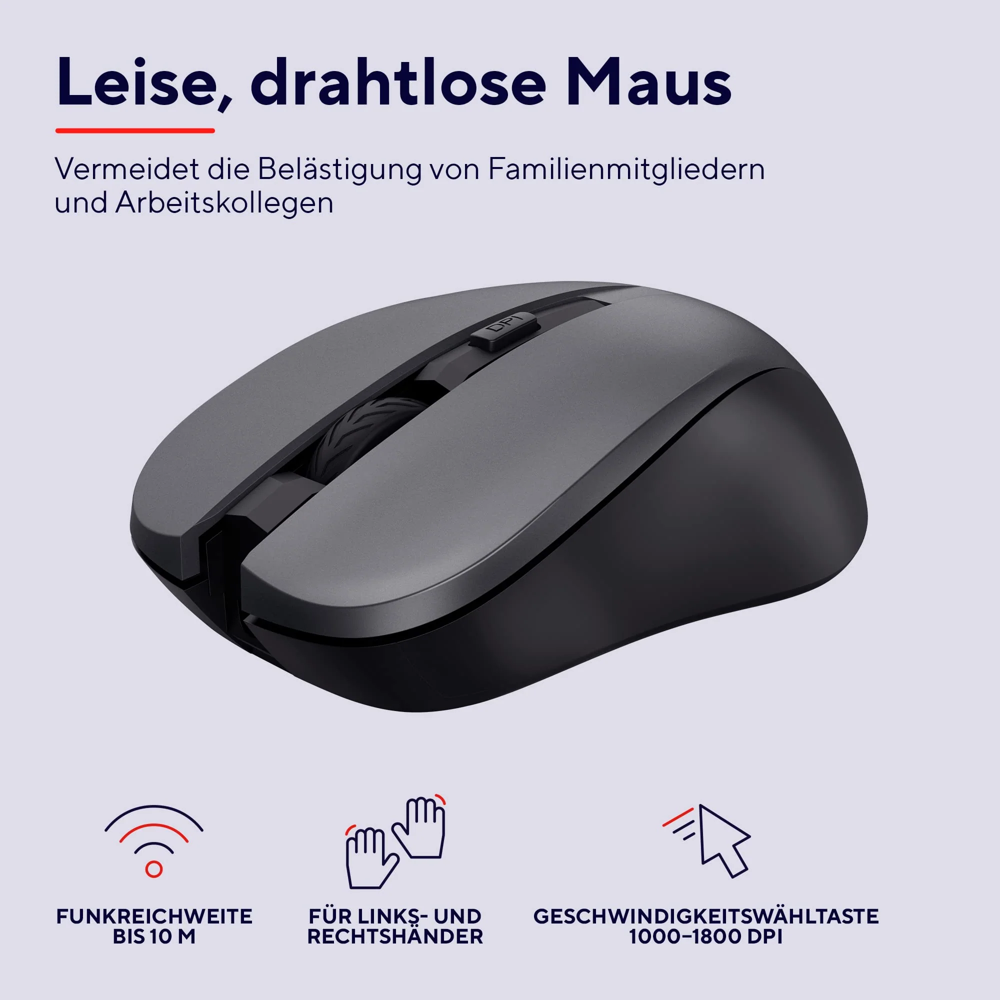 Trust Trezo Tastatur Maus Set Kabellos, Qwertz-Layout, Nachhaltiges Design, Kabellose mit Funkmaus, Leise und Ergonomische Combo, 48 Monaten Batterielaufzeit, PC, Laptop, Schwarz, 2.4 GHz - Image 9