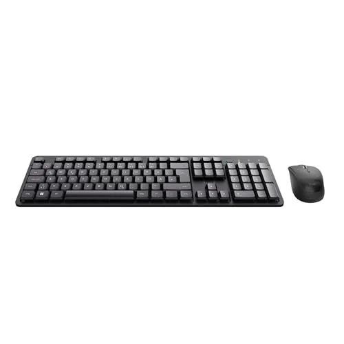 Trust Ymo II Leise Tastatur Maus Set Kabellos Deutsches QWERTZ Layout, Flachen Tasten, Spritzwassergeschützt, Beidhändig Funkmaus 800-1600 DPI, EIN USB-Empfänger, für PC, Computer, Laptop, Mac - Image 7