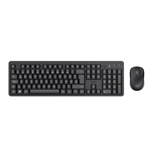 Trust Ymo II Leise Tastatur Maus Set Kabellos Deutsches QWERTZ Layout, Flachen Tasten, Spritzwassergeschützt, Beidhändig Funkmaus 800-1600 DPI, EIN USB-Empfänger, für PC, Computer, Laptop, Mac - Image 9