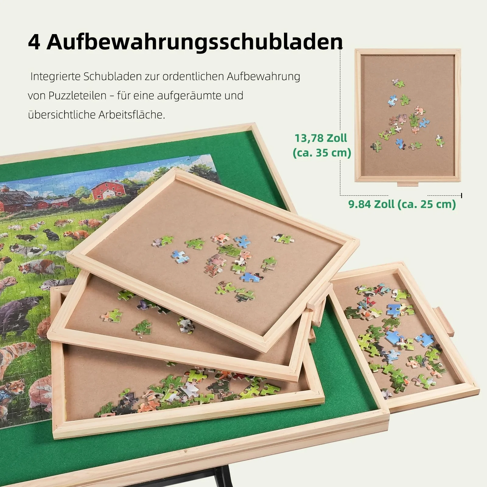 Truwheelz 1500 Teile Puzzle Tisch für Erwachsene Geschenke, Holz Jigsaw Puzzle Tisch mit 4 Schubladen, Verbesserte Stabilität & Optimiertes Leichtbau-Design, Puzzles für Erwachsene - Image 4
