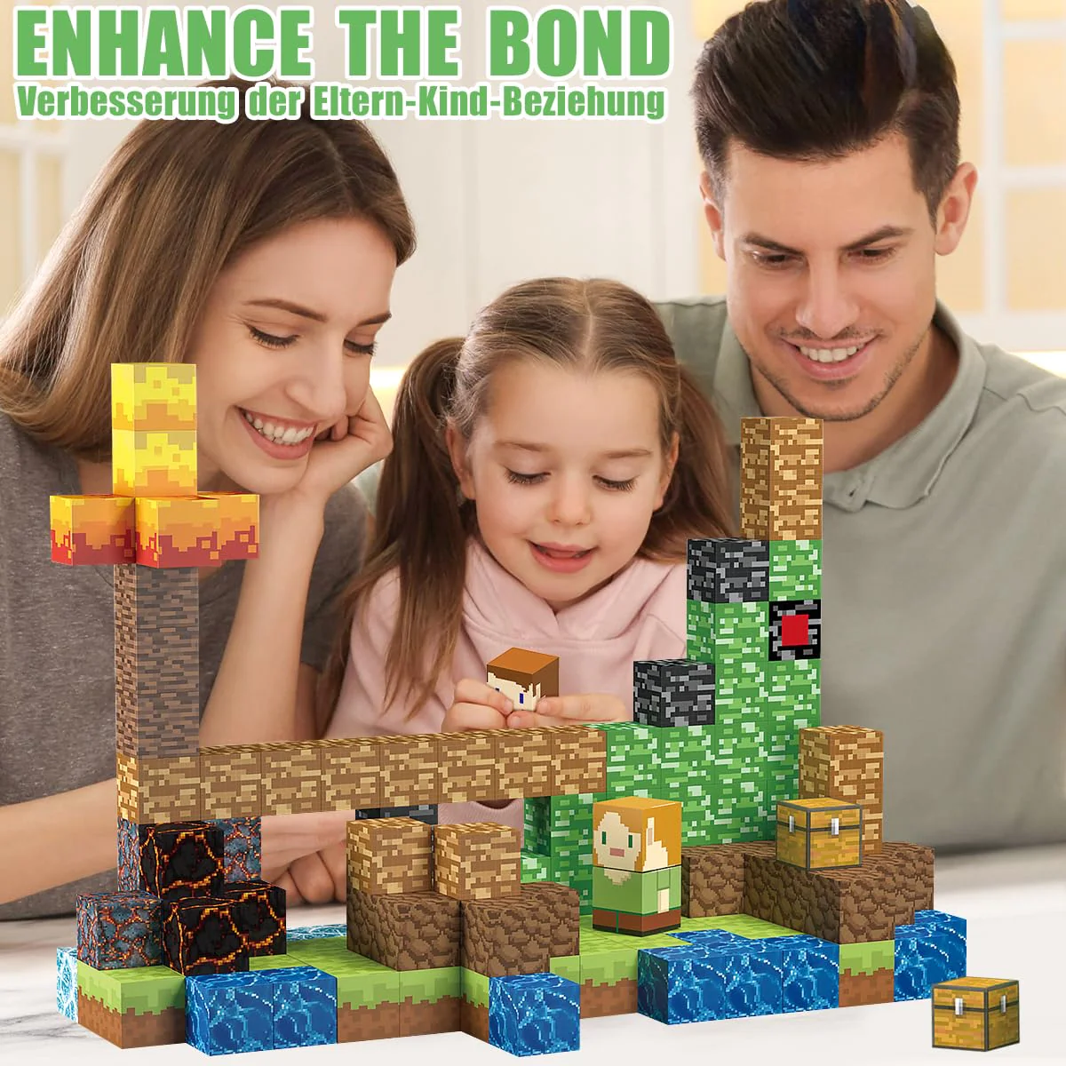 TUKIIE Magnetische Bausteine 160 Stück 1" Magnetbausteine Magnetspielzeug Magnetspiele Bauspielzeug für Jungen Mädchen ab 3 Jahren, Magnetic Blocks Magnetblöcke Kreative Spielzeug Geschenke Kinder - Image 3