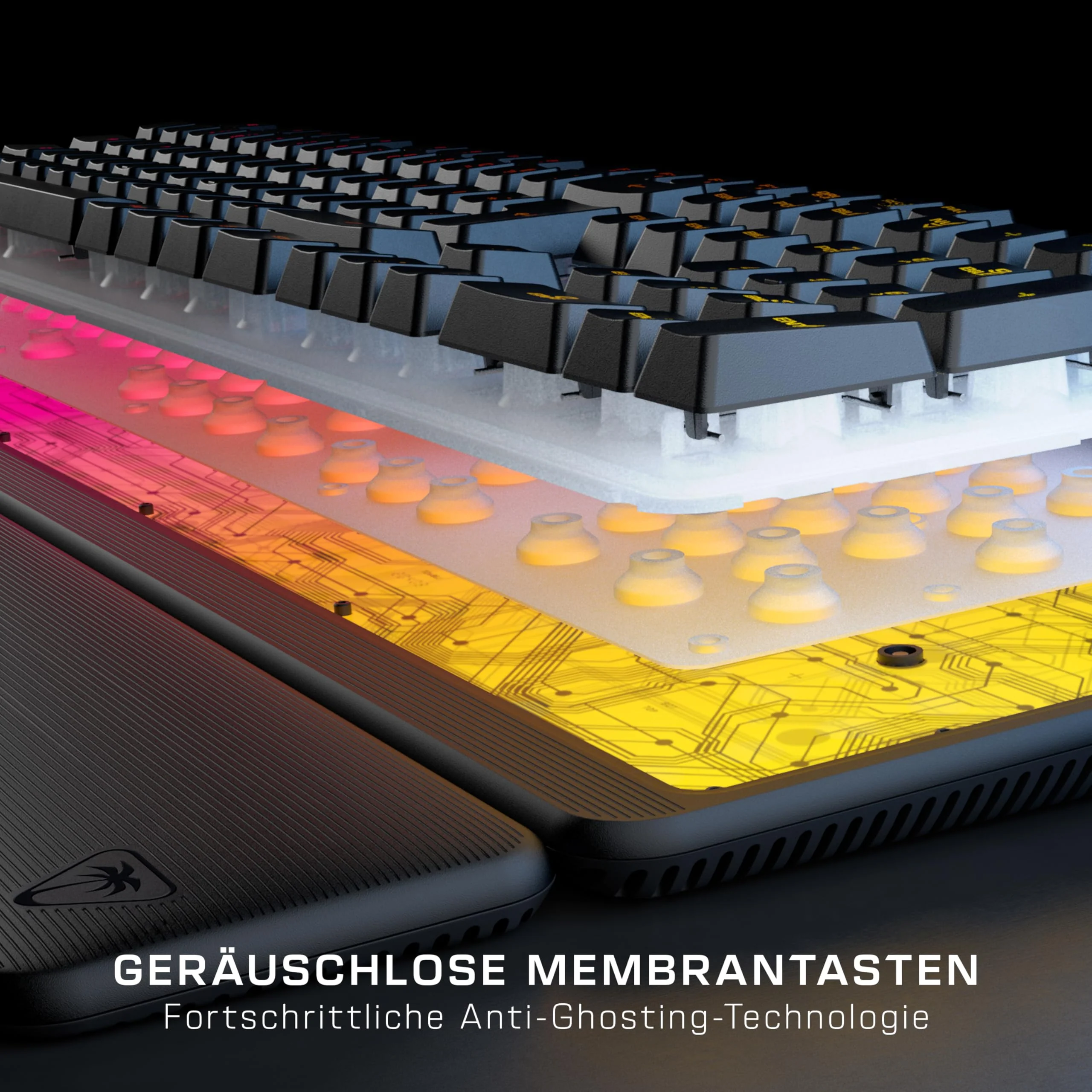 Turtle Beach Magma - Membrane RGB Gaming Keyboard mit Membrantasten, Advanced Anti-Ghosting, Easy-Shift Technologie, RGB-Beleuchtung, abnehmbare Handballenauflage - Image 5