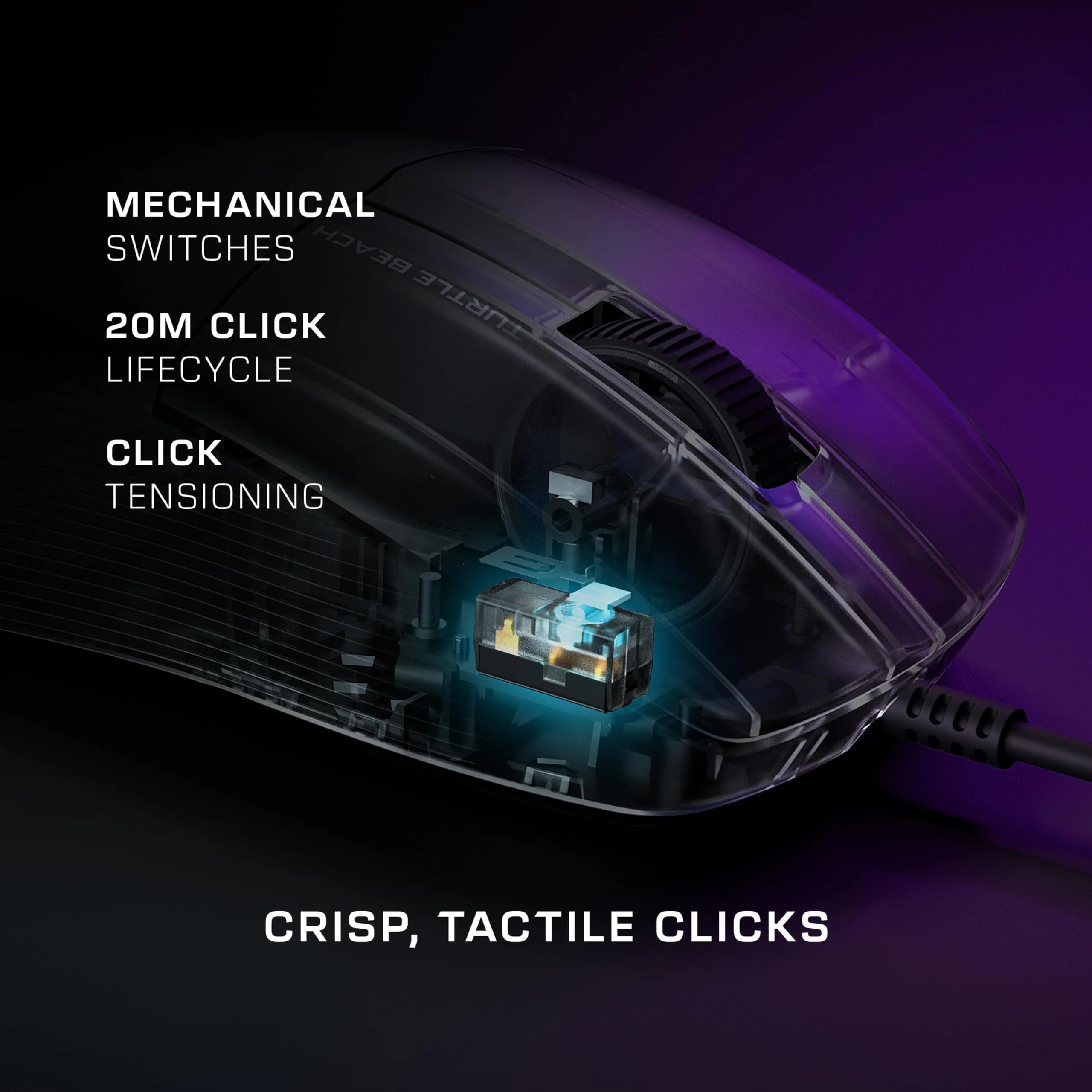 Turtle Beach Pure SEL – Ultraleichte, ergonomische RGB-Gaming-Maus, optischer 8K DPI-Sensor, mechanische Schalter, PTFE-Gleitelemente, RGB-Beleuchtung - Schwarz - Image 18