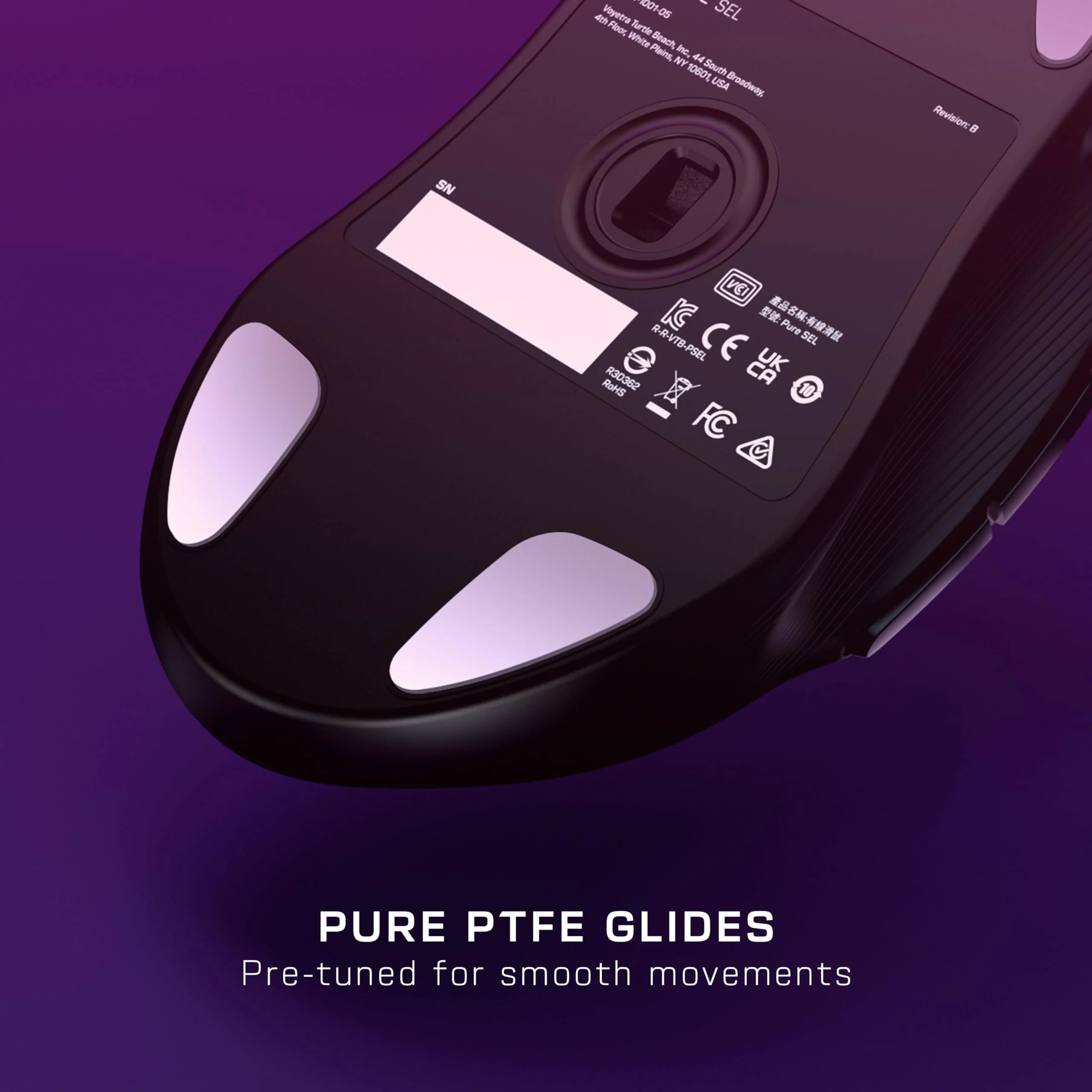 Turtle Beach Pure SEL – Ultraleichte, ergonomische RGB-Gaming-Maus, optischer 8K DPI-Sensor, mechanische Schalter, PTFE-Gleitelemente, RGB-Beleuchtung - Schwarz - Image 4