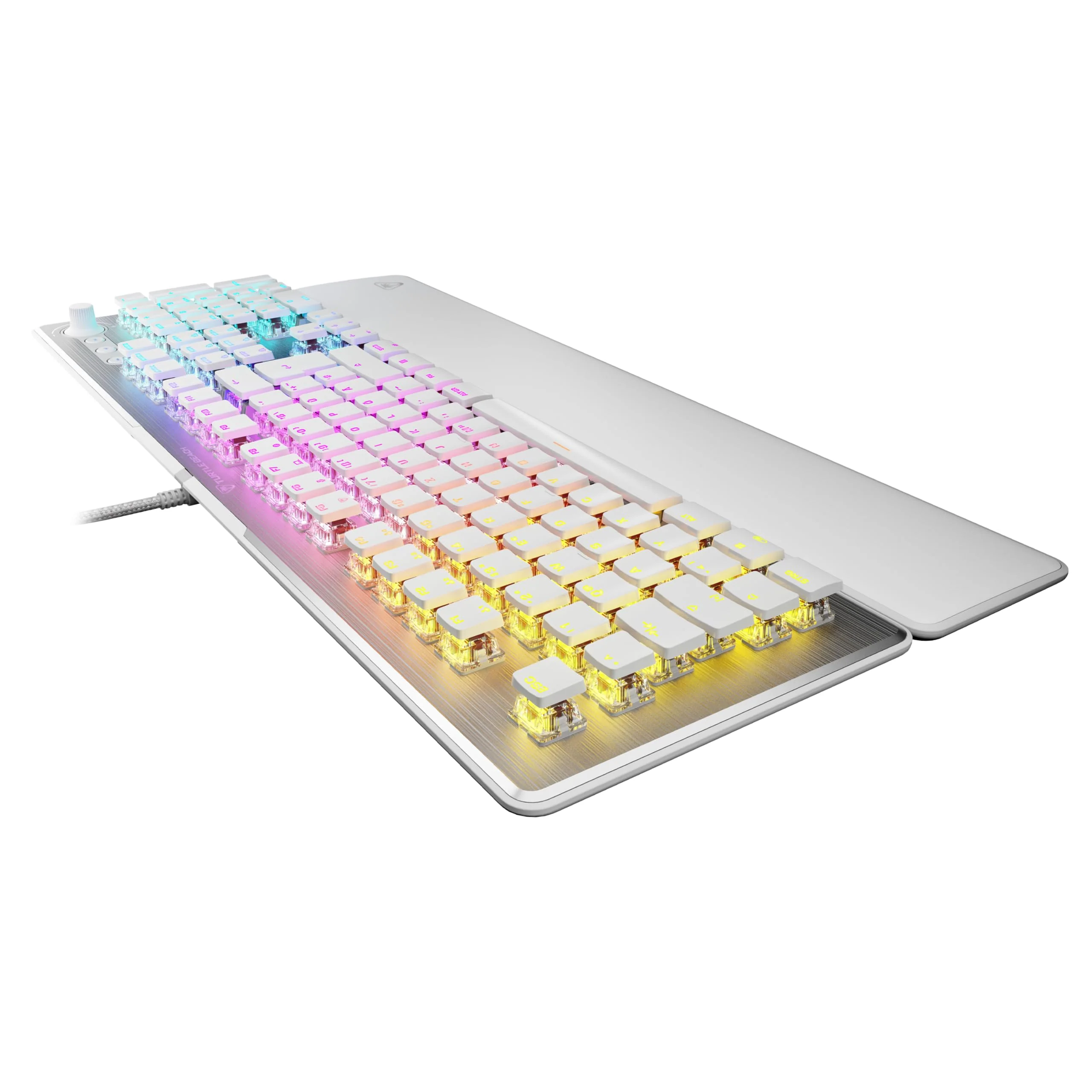 Turtle Beach Vulcan II – Mechanische PC Gaming-Tastatur, Titan II-Schalter, anpassbare beleuchtete RGB-Tasten, abnehmbare Handballenauflage, Aluminiumplatte – Weiß - Image 10