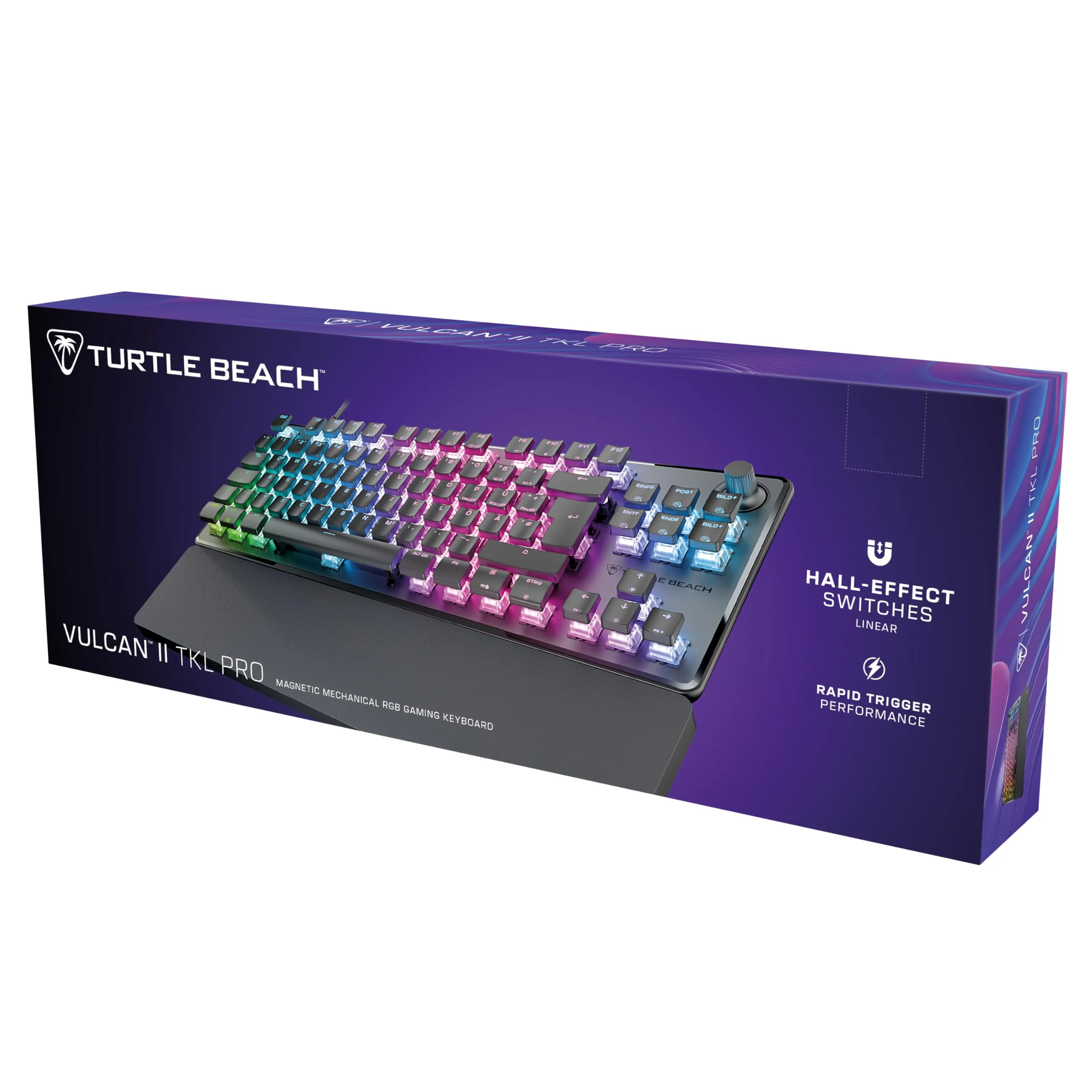 Turtle Beach Vulcan II TKL Pro - Magnetisch-mechanische RGB-Gaming-Tastatur, Analoge Halleffekt-Schalter, Medientasten, Handballenauflage, Aluminium-Abdeckplatte - Image 3