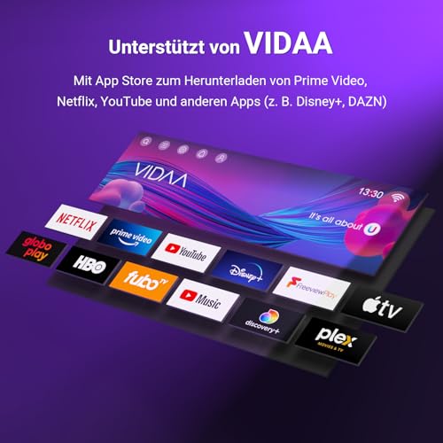 TuTu TUV25FQ1BC Fernseher 25 Zoll (64 cm), Full HD Smart TV mit Bluetooth, WLAN, Triple Tuner (DVB-T/T2, DVB-C, DVB-S/S2), App Store, AirPlay, HDMI, USB, Mittelfuss - Image 2