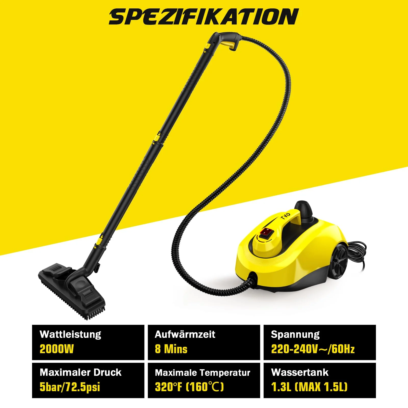 TVD Dampfreiniger, Dampfreiniger, Dampfreiniger für Bodenreinigung, Dampfreiniger mit 29-teiligem Zubehör, 5 Meter Netzkabel für Bodendampfer, Entfernen von Tapeten, Ofen, Teppich, Sofa, Polster, - Image 4