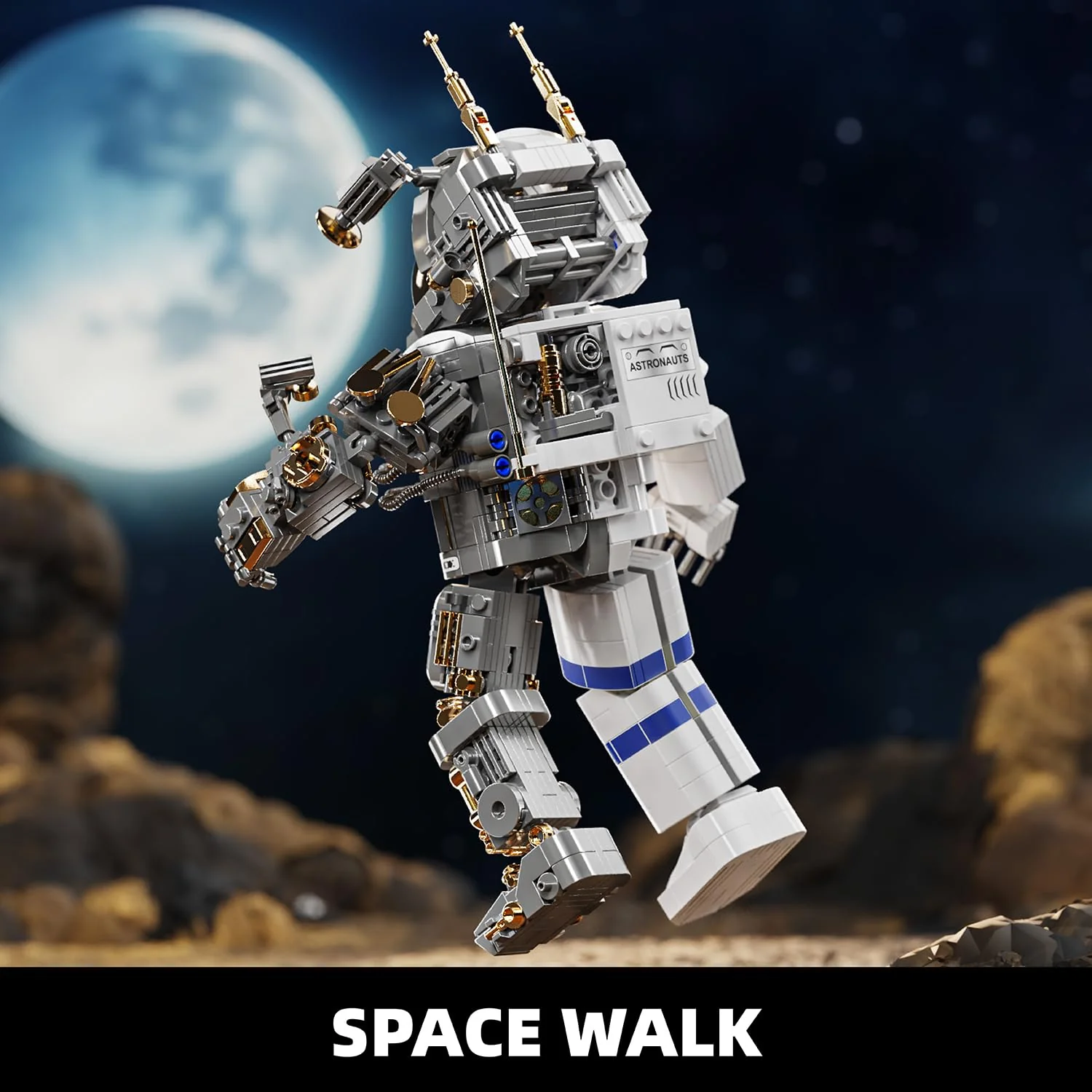 TYCOLE City Weltraum-Astronaut Bauspielzeug mit Display-Ständer Deko für Kinderzimmer oder Büro kreatives Konstruktionsspielzeug Geburtstagsgeschenk für Jungen und Mädchen ab 6 Jahren(860 Teile) - Image 3