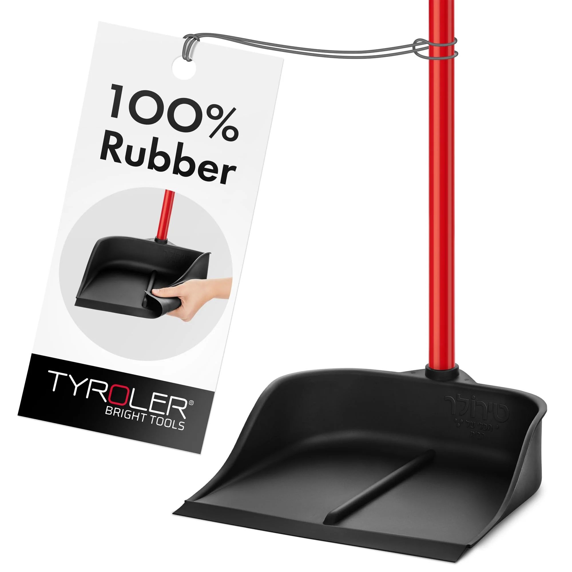 Tyroler | Magische Kehrschaufel | Naturkautschuk | Aluminium Rostfrei 105cm Stiel | Aufrechtes Design | Universelle Besenkompatibilität - Image 2