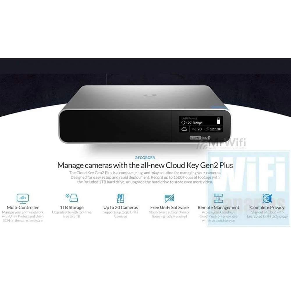 Ubiquiti Networks UniFi Cloud Key Gen2 Plus Server zur Netzwerküberwachung Gigabit Ethernet - Image 2