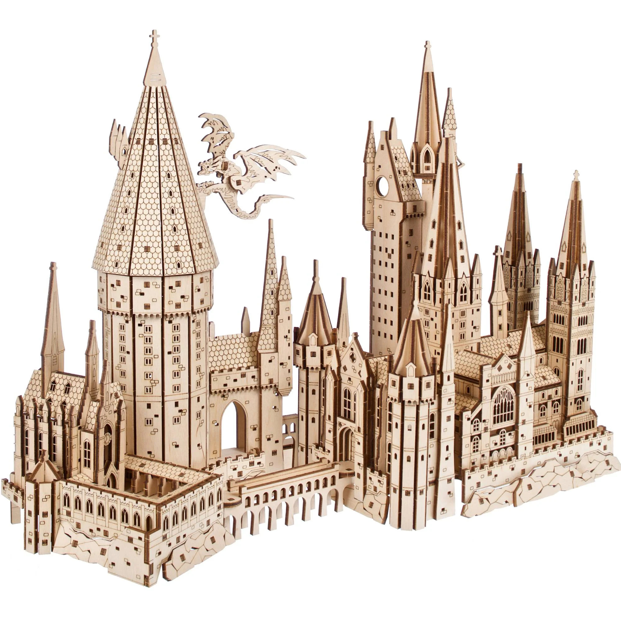 Ugears Hogwarts Castle 3D Puzzle - Holzpuzzle Harry Potter 3D Puzzle Schloss Modellbausatz Erwachsene - Zaubererschule Harry Potter Bausatz 3D Holzpuzzle Erwachsene Geburtstagsgeschenk - 340 Teile