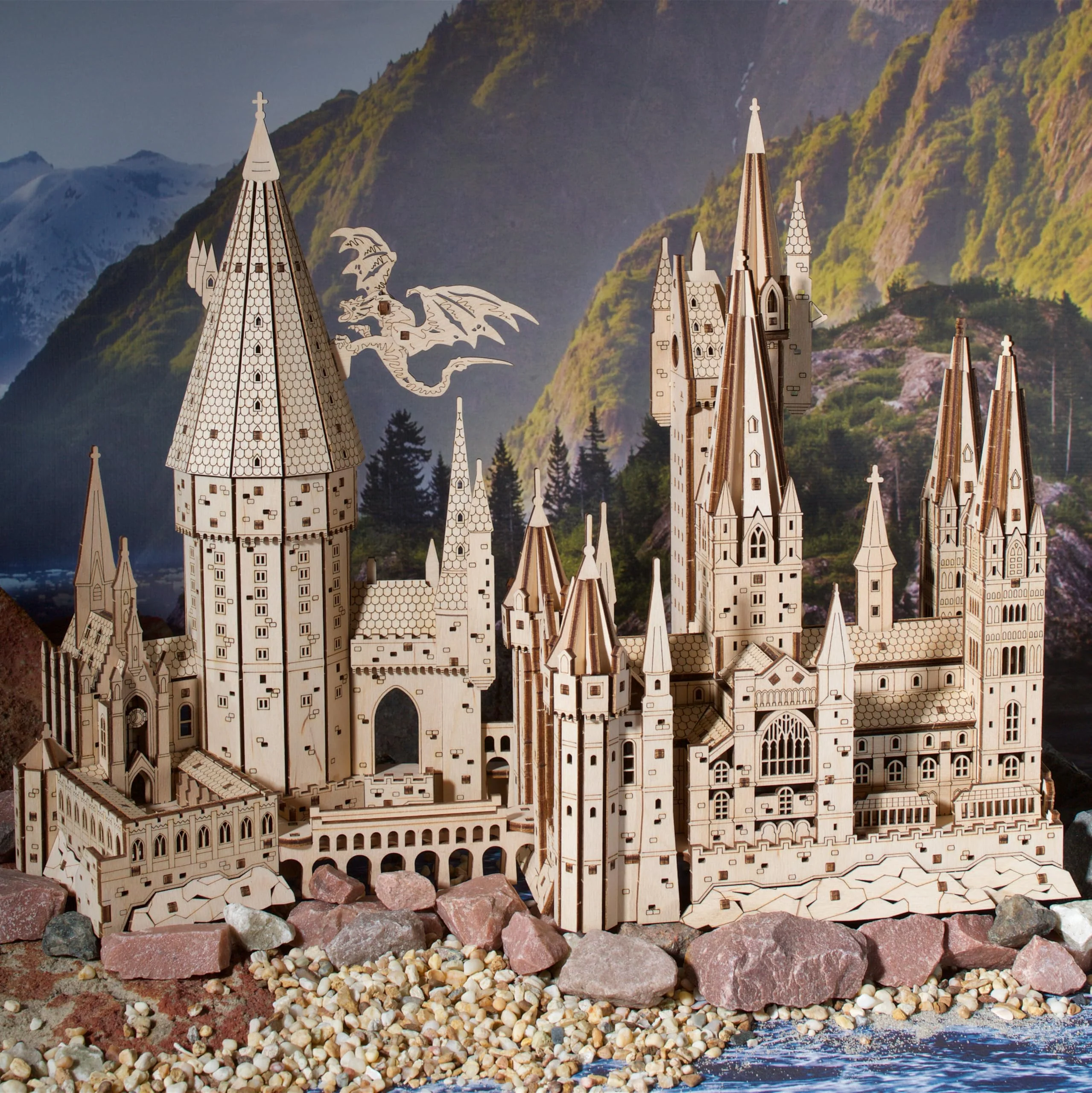 Ugears Hogwarts Castle 3D Puzzle - Holzpuzzle Harry Potter 3D Puzzle Schloss Modellbausatz Erwachsene - Zaubererschule Harry Potter Bausatz 3D Holzpuzzle Erwachsene Geburtstagsgeschenk - 340 Teile - Image 3