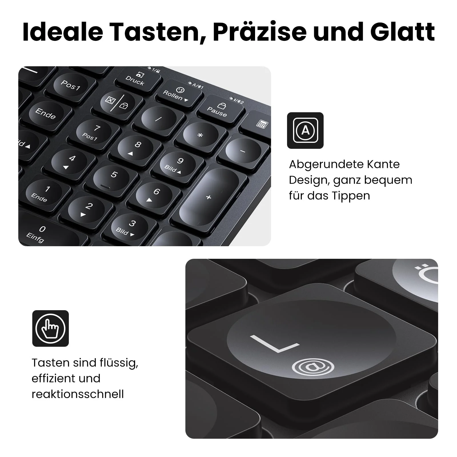 UGREEN Bluetooth Tastatur Maus Set kabellos (Bluetooth 5.0+2.4G) mit Shortcut-Tasten, Funktastatur mit Maus 4000 DPI für Windows/macOS/Linux/Android-Deutsches Layout - Image 7