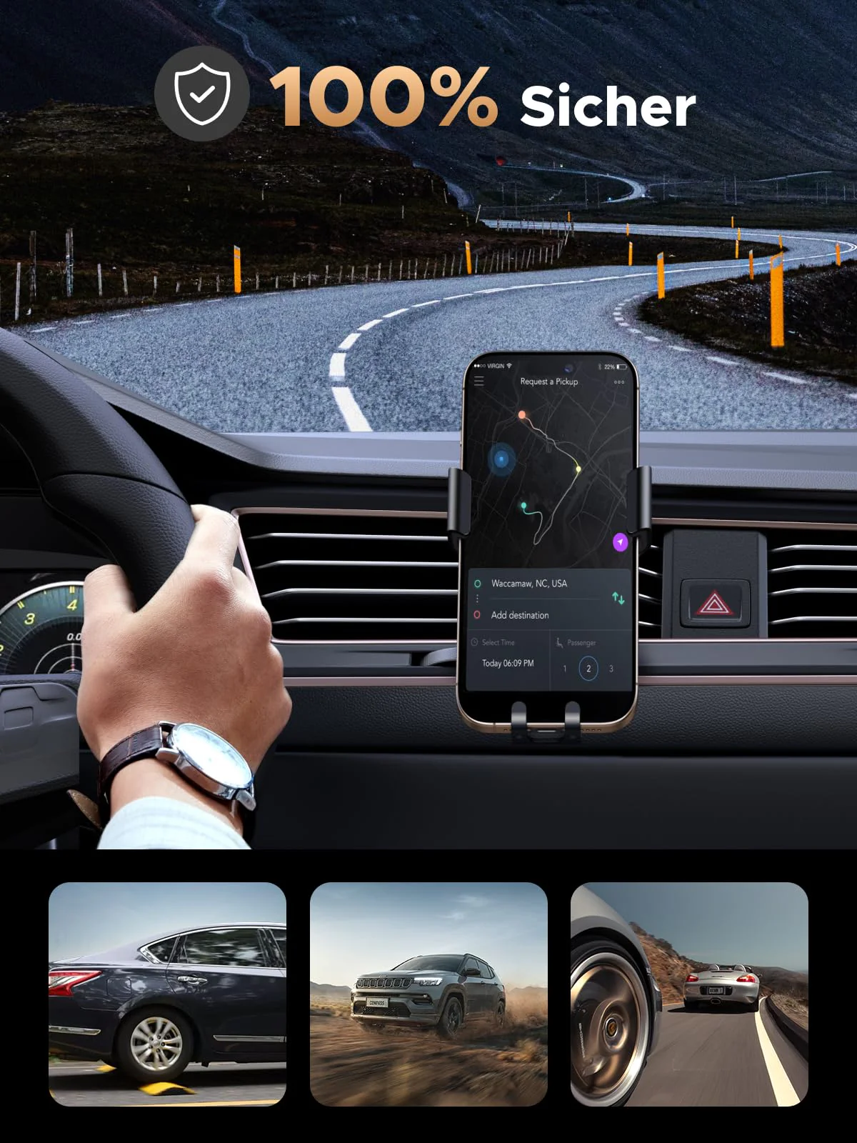 UGREEN Handyhalterung Auto Handy Halterung PKW Lüftung Schwerkraft Handy Autohalterung KFZ Handyhalter fürs Auto kompatibel mit iPhone 17 16 15 14 13 12Pro Max, Galaxy S23 Ultra S22 S21 (Schwarz) - Image 4