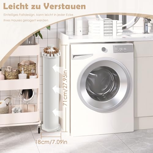 UISEBRT Wäscheständer Tragbar Trockengestell Faltbar Octopus Wäscheständer mit Holzstange Platzsparend Trockenständer für Drinnen Bodenwäscheständer Turmwäscheständer für Balkon Schlafzimmer - Image 12