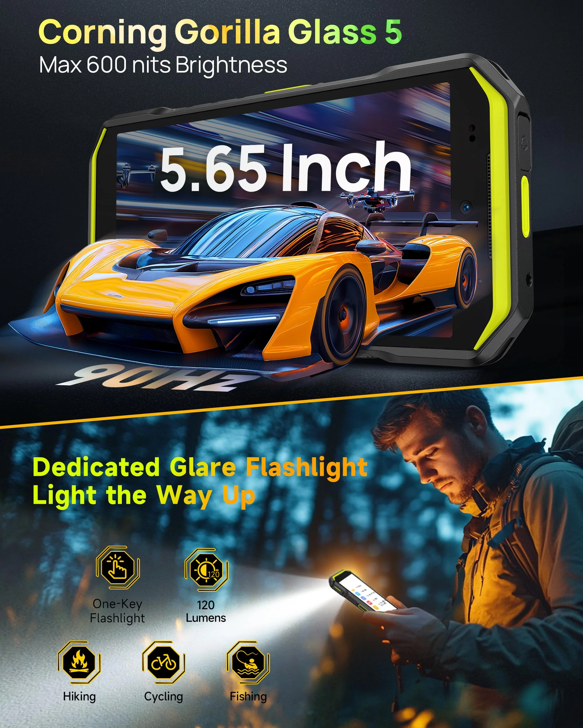 Ulefone Armor X32 Outdoor Handy 12GB+128GB/2TB, MTK G91 48MP +20MP Nachtsicht 5,65" Corning Glas Upgradable to Android 15 5500mAh IP68 Smartphone Dual SIM Fingerabdruck ID NFC 2 Jahr Garantie -Schwarz - Image 12