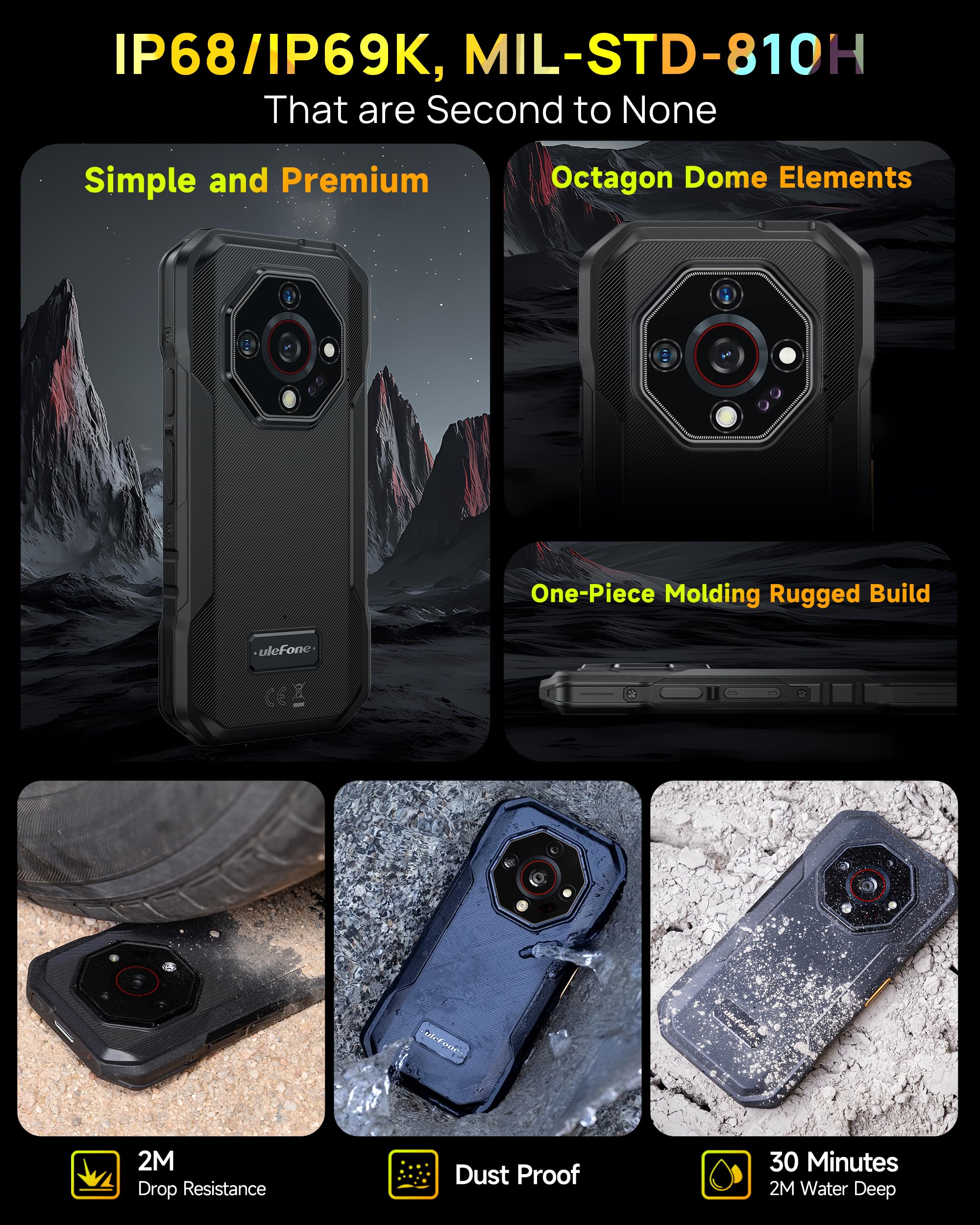 Ulefone Armor X32 Outdoor Smartphone 2025, MTK G91 48MP+20MP Nachtsicht 12GB+128GB/2TB SD 5,65" Corning Glas 5500mAh Android 14 Wasserdicht Handy Dual SIM Fingerabdruck ID NFC 2-Jahr Garantie - Grün - Image 13