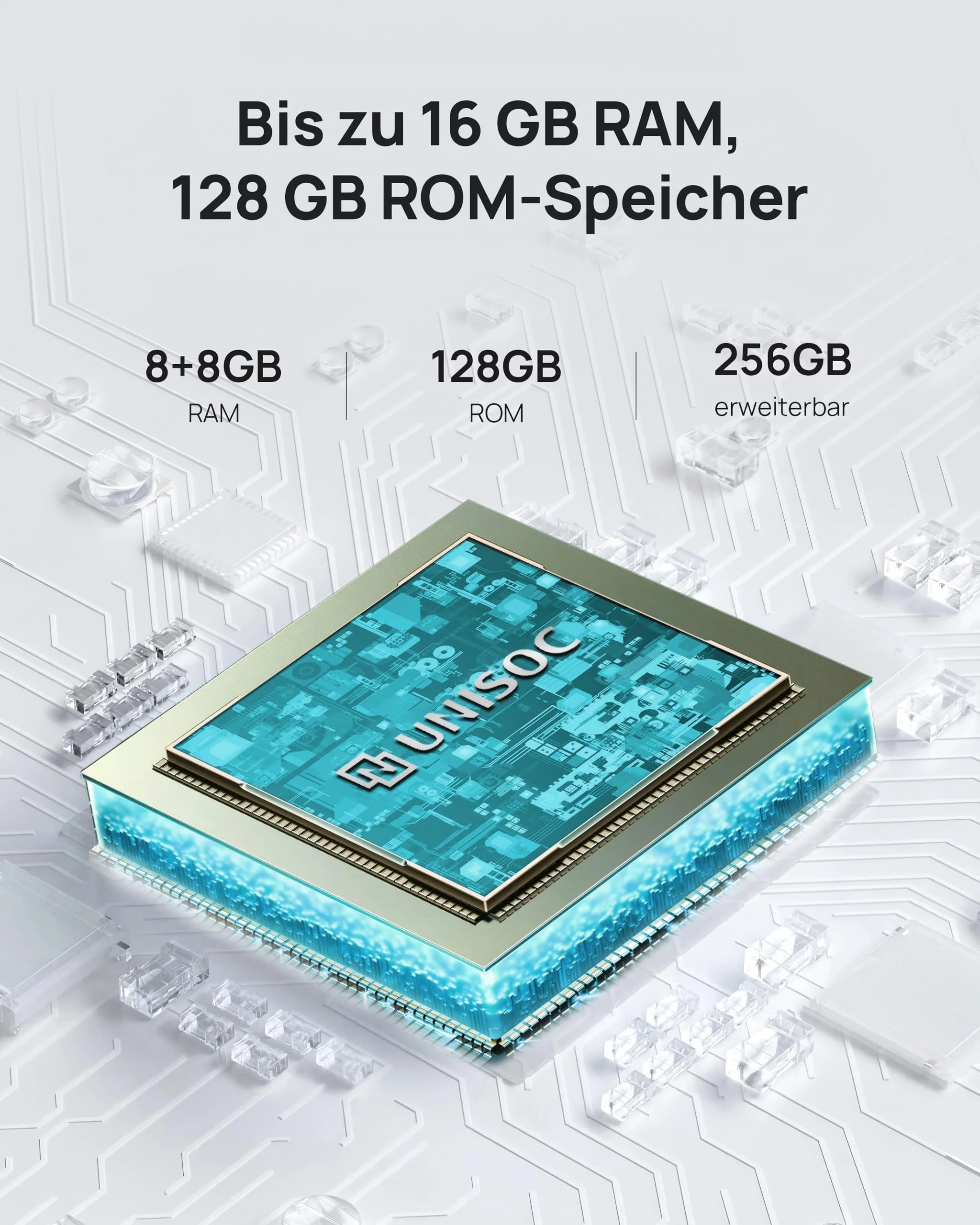 Ulefone Note 16 Pro Smartphone Ohne Vertrag 50MP+8MP Handy Günstig 16GBRAM+128GBROM/TF-256GB 4400mAh 6.52" 4G Dual SIM Android Handy Ohne Vertrag GPS/OTG/Face ID/Fingerabdruck Blau - Image 6