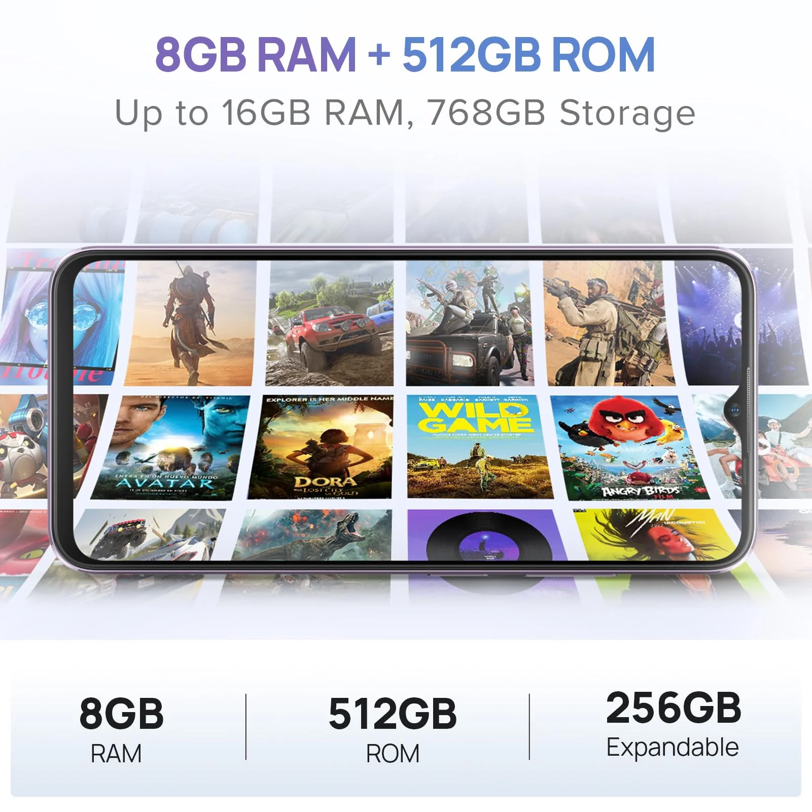 Ulefone Note 16 Pro(16GB+512GB) Smartphone Ohne Vertrag,Octa Core 6.52" HD+ Display Android 13 Handy,4400mAh 50MP+8MP Kamera,Fingerabdruck,GPS,OTG Dual SIM,5G WiFi Volte,Simlockfreie Handys(Schwarz) - Image 7