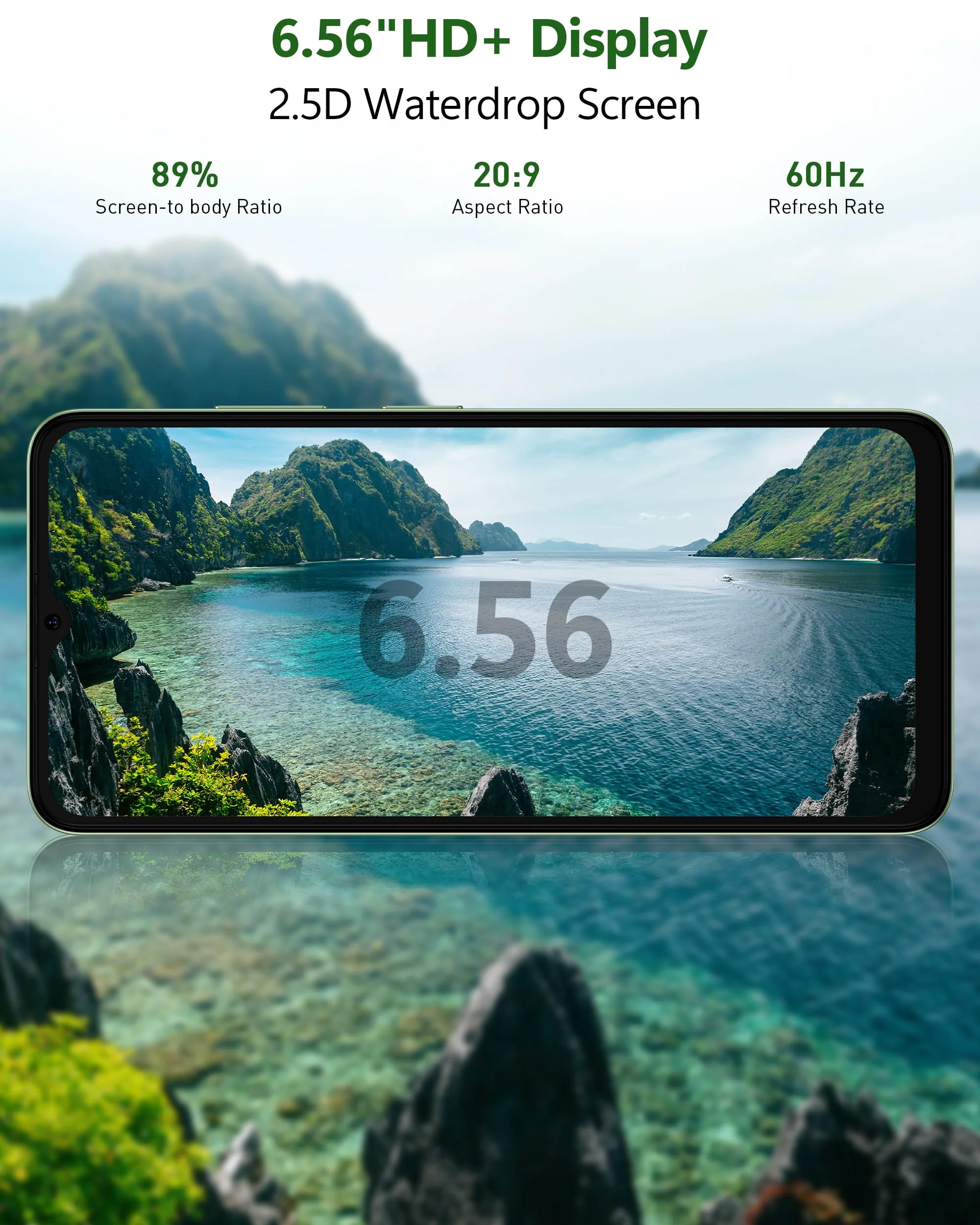 Ulefone Note 19 Handy Ohne Vertrag, 6GB + 32GB /512GB TF Handy Günstig, 6.56 Zoll HD+ Display Android 14 Smartphone, 5000mAh Batterie 8MP Kamera Simlockfreie Handys, 4G Dual SIM/Face ID/GPS-Schwarz - Image 3