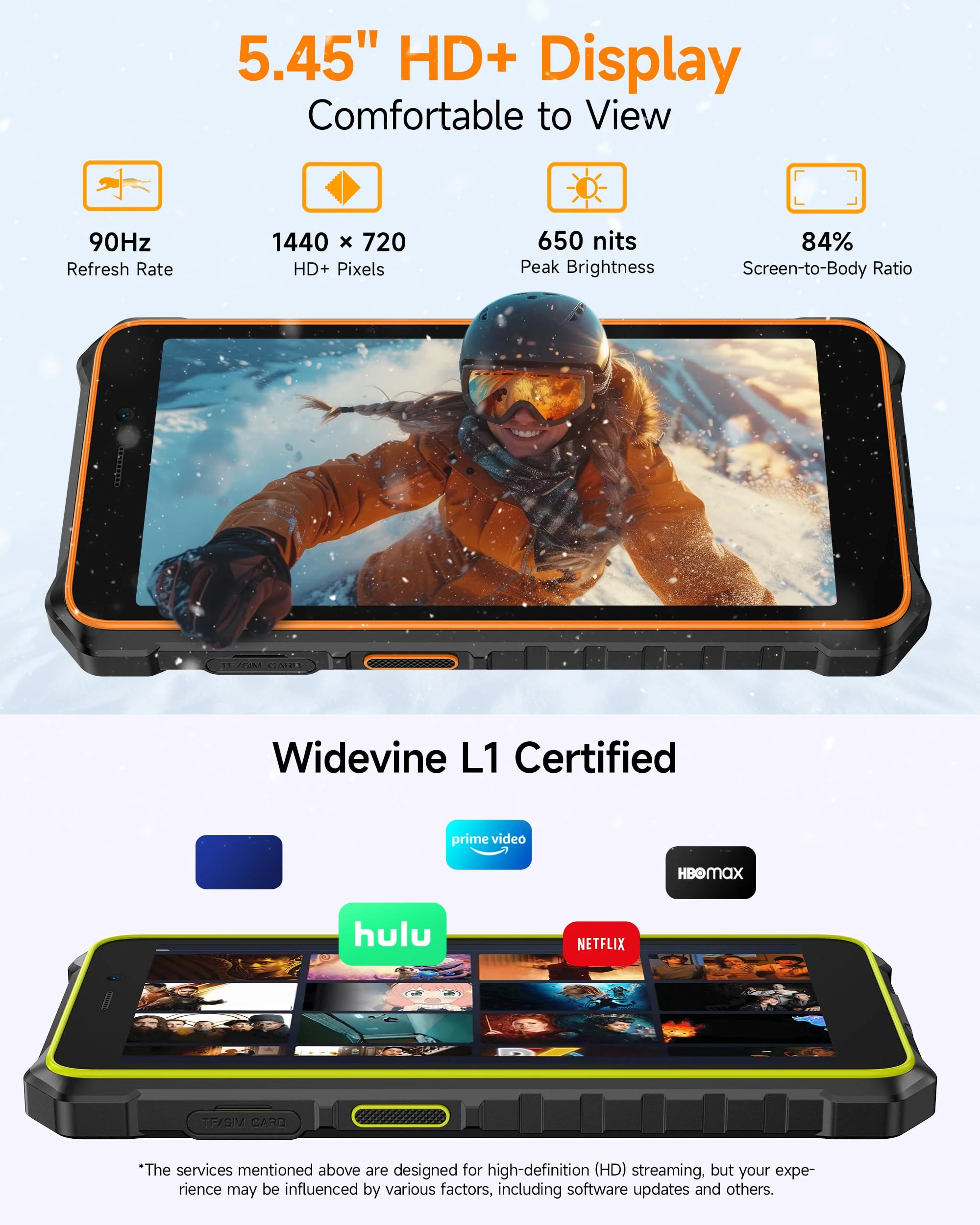 Ulefone Rugking 2 Pro Android 15 Outdoor Smartphone, Octa-Core Outdoor Handy Ohne Vertrag 8GB+128GB/2TB, 5.45" 90Hz Baustellenhandy, 4550mAh/NFC/GPS/DREI Kartenfächer/Taschenlampe/IP69K Wasserdicht - Image 6