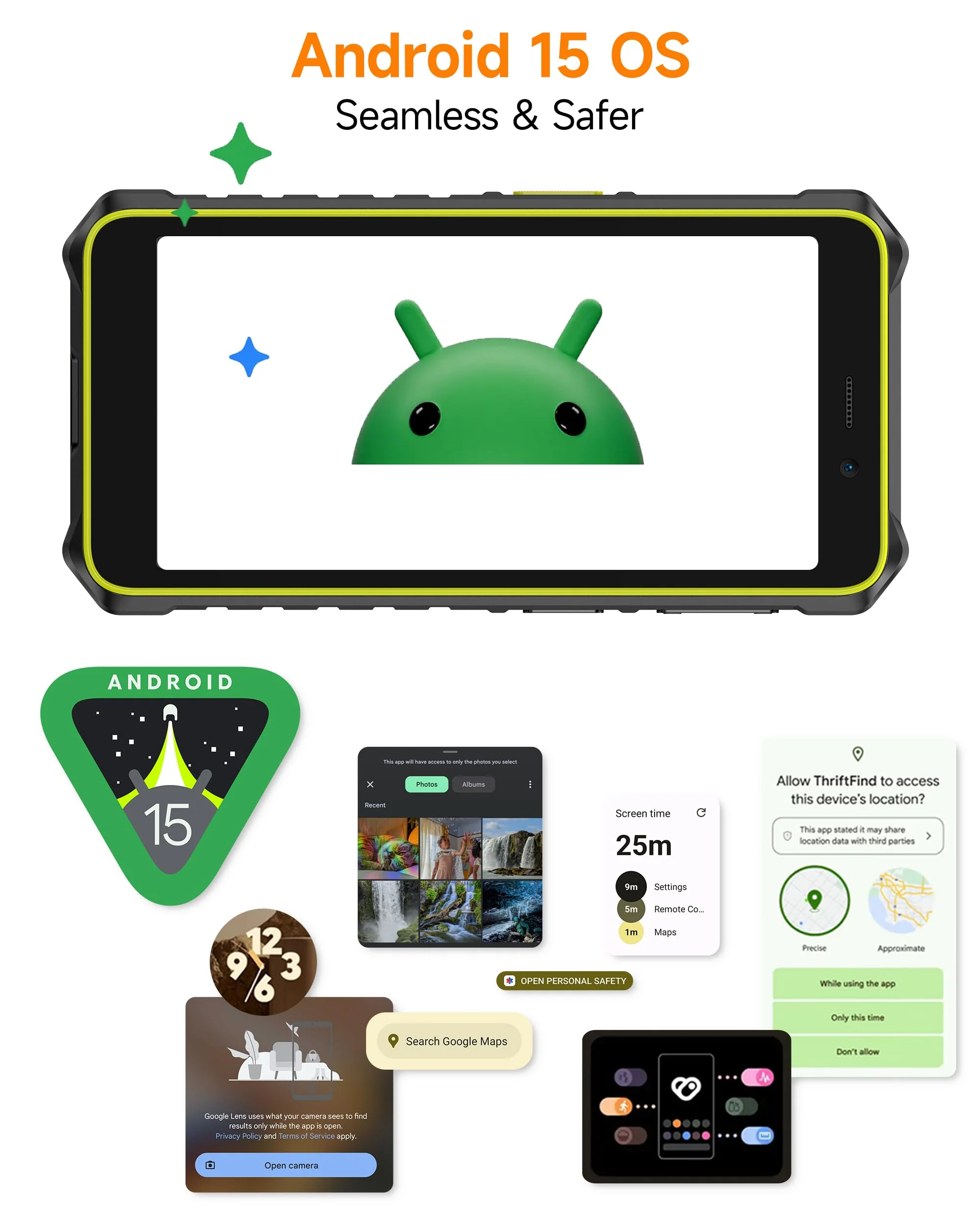 Ulefone Rugking 2 Pro Android 15 Outdoor Smartphone, Octa-Core Outdoor Handy Ohne Vertrag 8GB+128GB/2TB, 5.45" 90Hz Baustellenhandy, 4550mAh/NFC/GPS/DREI Kartenfächer/Taschenlampe/IP69K Wasserdicht - Image 8