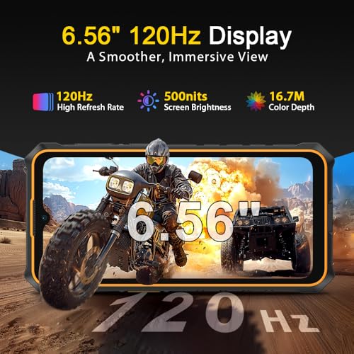 Ulefone Rugking 3 Pro Outdoor Handy ohne Vertrag, 16GB+128GB/2TB Outdoor Smartphone Android 15, 48MP+8MP, 6.56" HD+ 120Hz, 5700mAh, IP68 Wasserdicht Handy, 4G/5G WiFi/NFC/OTG/GPS/FM/mit Hülle, Orange - Image 7