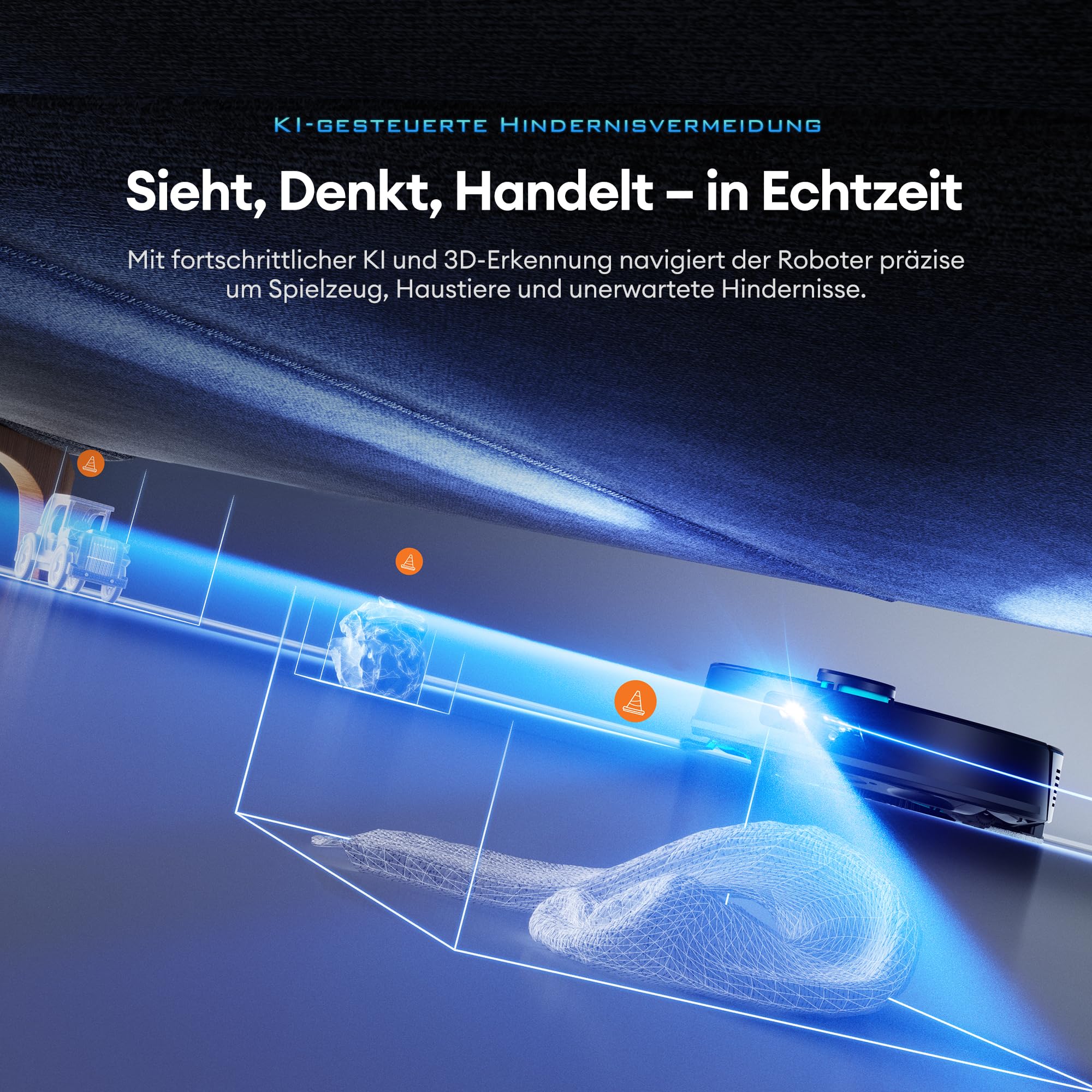Ultenic T20 Pro Saugroboter mit Wischfunktion 8000 Pa, Staubsauger Roboter mit Absaugstation 3,5 L, Staubsaugroboter für Tierhaare Teppich Böden, AI-gestützte Laser-Hindernisvermeidung, APP-Bedienbar - Image 15