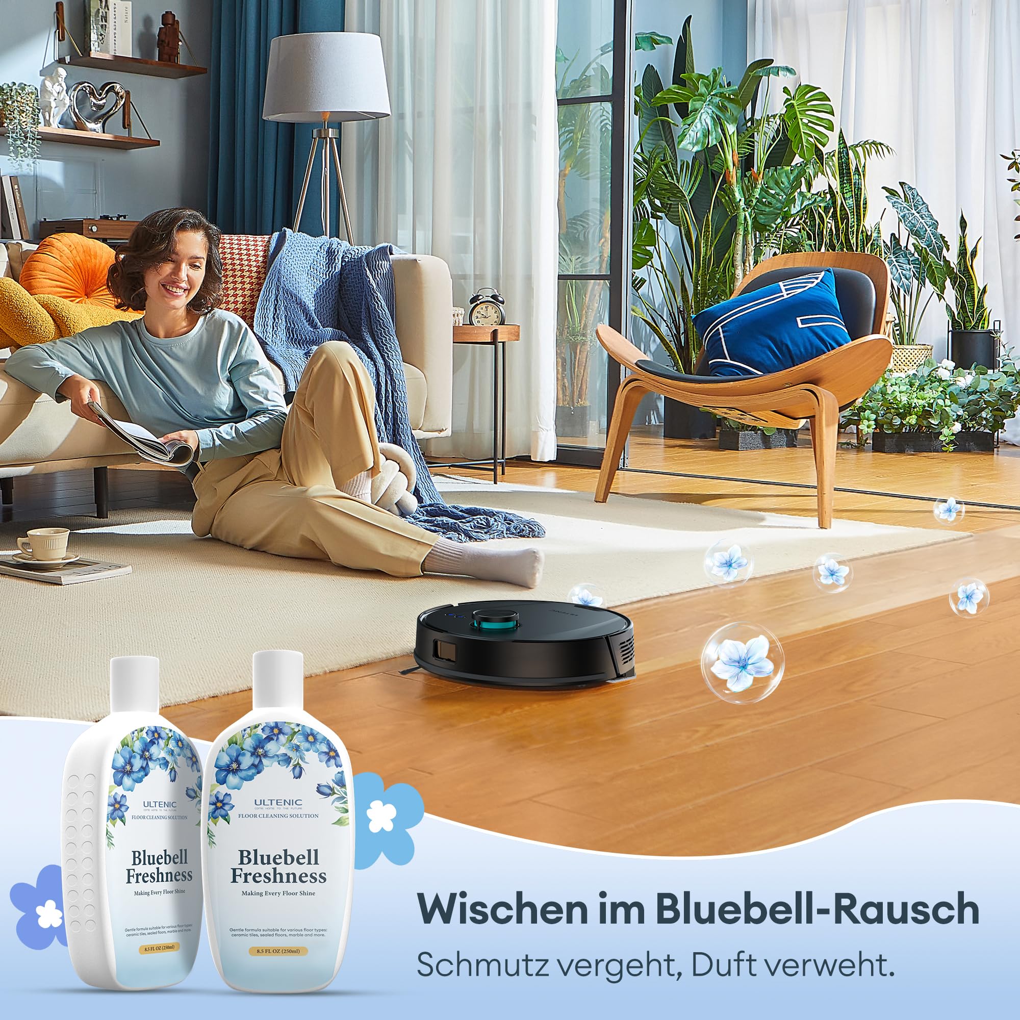 Ultenic T20 Pro Saugroboter mit Wischfunktion 8000 Pa, Staubsauger Roboter mit Absaugstation 3,5 L, Staubsaugroboter für Tierhaare Teppich Böden, AI-gestützte Laser-Hindernisvermeidung, APP-Bedienbar - Image 17