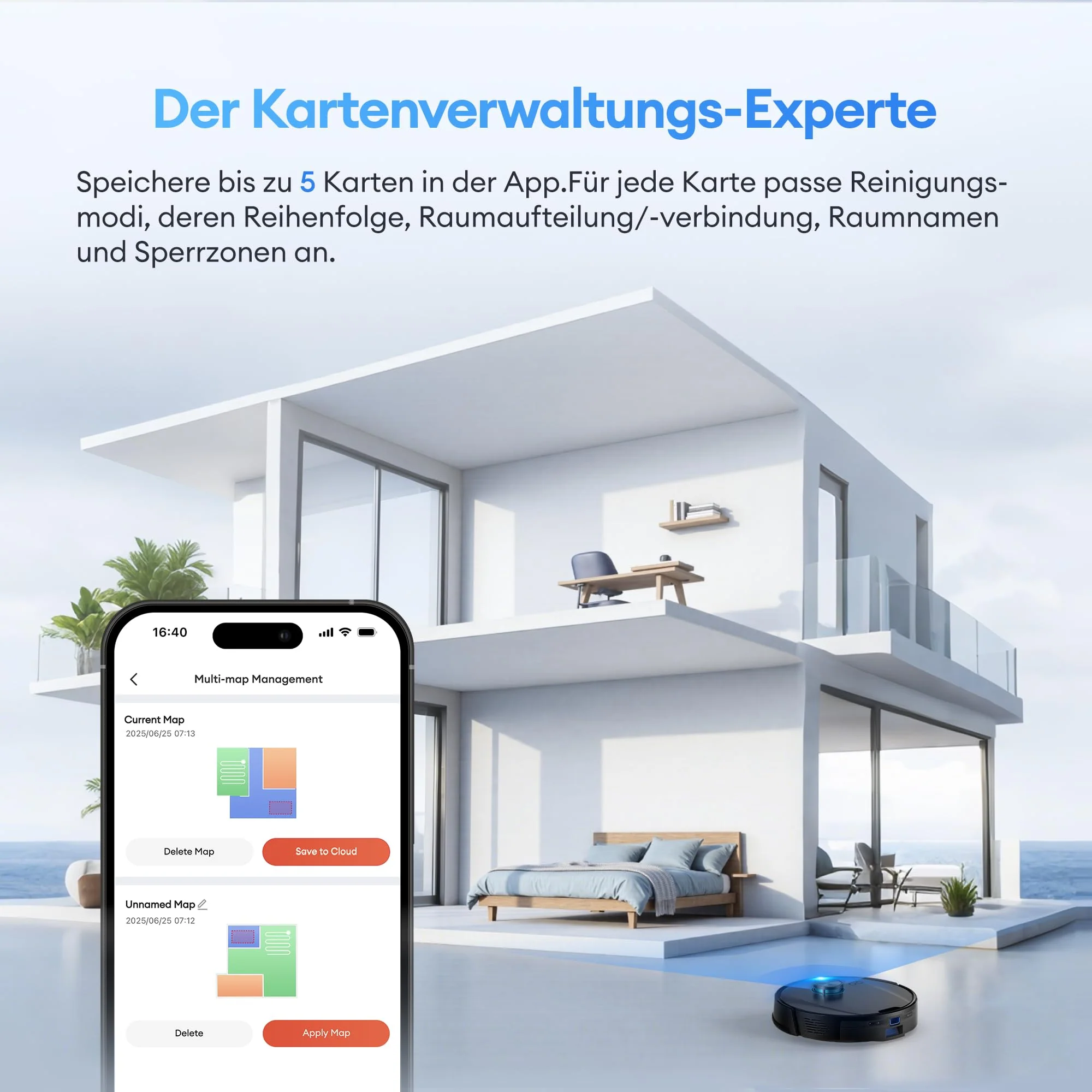 Ultenic T20 Pro Saugroboter mit Wischfunktion 8000 Pa, Staubsauger Roboter mit Absaugstation 3,5 L, Staubsaugroboter für Tierhaare Teppich Böden, AI-gestützte Laser-Hindernisvermeidung, APP-Bedienbar - Image 21