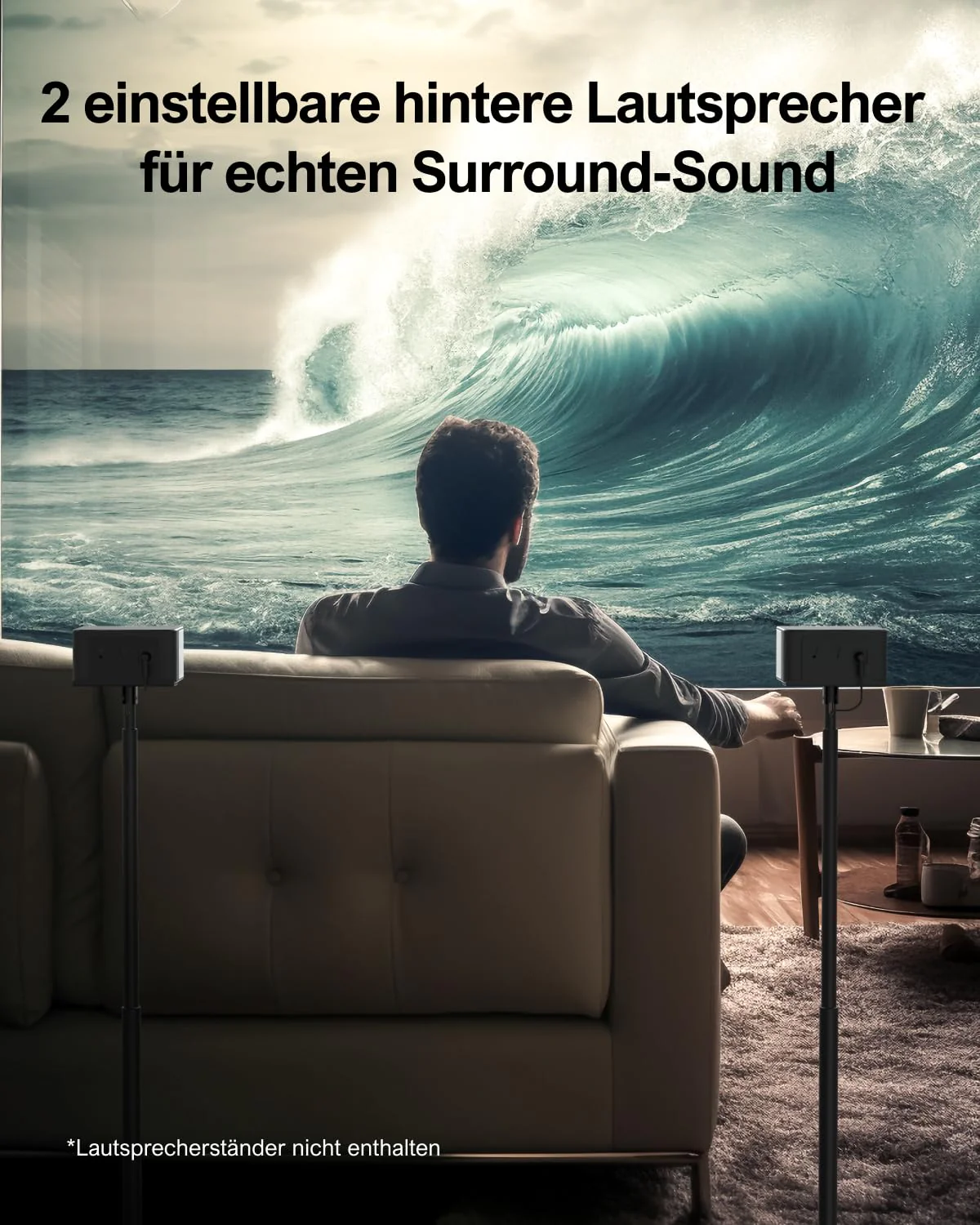 ULTIMEA 5.1 Surround Soundbar, 3D Surround Sound System, Soundbar für TV Geräte mit Subwoofer und Rear-Lautsprechern, 5.1 Virtuelle Surround, Bass Einstellbare Heimkino TV Lautsprecher, Poseidon D50 - Image 5