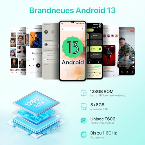 UMIDIGI A15C Smartphone Ohne Vertrag 2023, 4G Handy Ohne Vertrag, Octa-Core 16GB(8GB+8GB)+128GB/1TB, 48MP+8MP, 6,7" HD+Display, 5000mAh, Dual SIM Android 13 Simlockfreie Handys, NFC/Face ID/OTG/GPS - Image 7