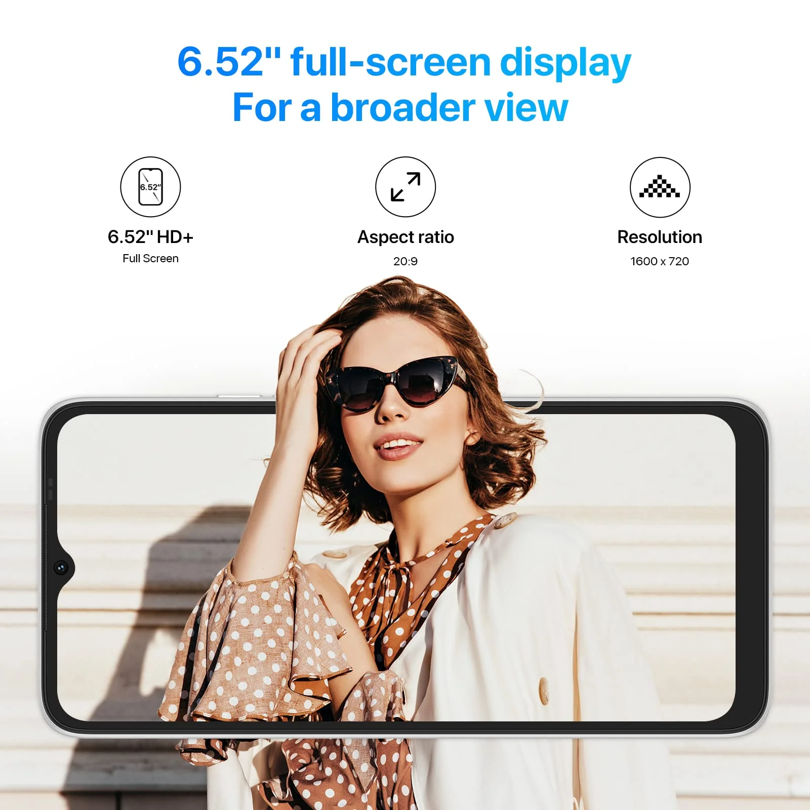 UMIDIGI C1 Max Android 12 Günstig Smartphone Ohne Vertrag, 5150 mAh Akku mit Typ-C,6.52 Zoll HD+ Display, Kamera 50 MP, 6+ 128GB(Erweitern 256 GB) Dual SIM Handy zum Senioren Kinder Geschäft - Image 3