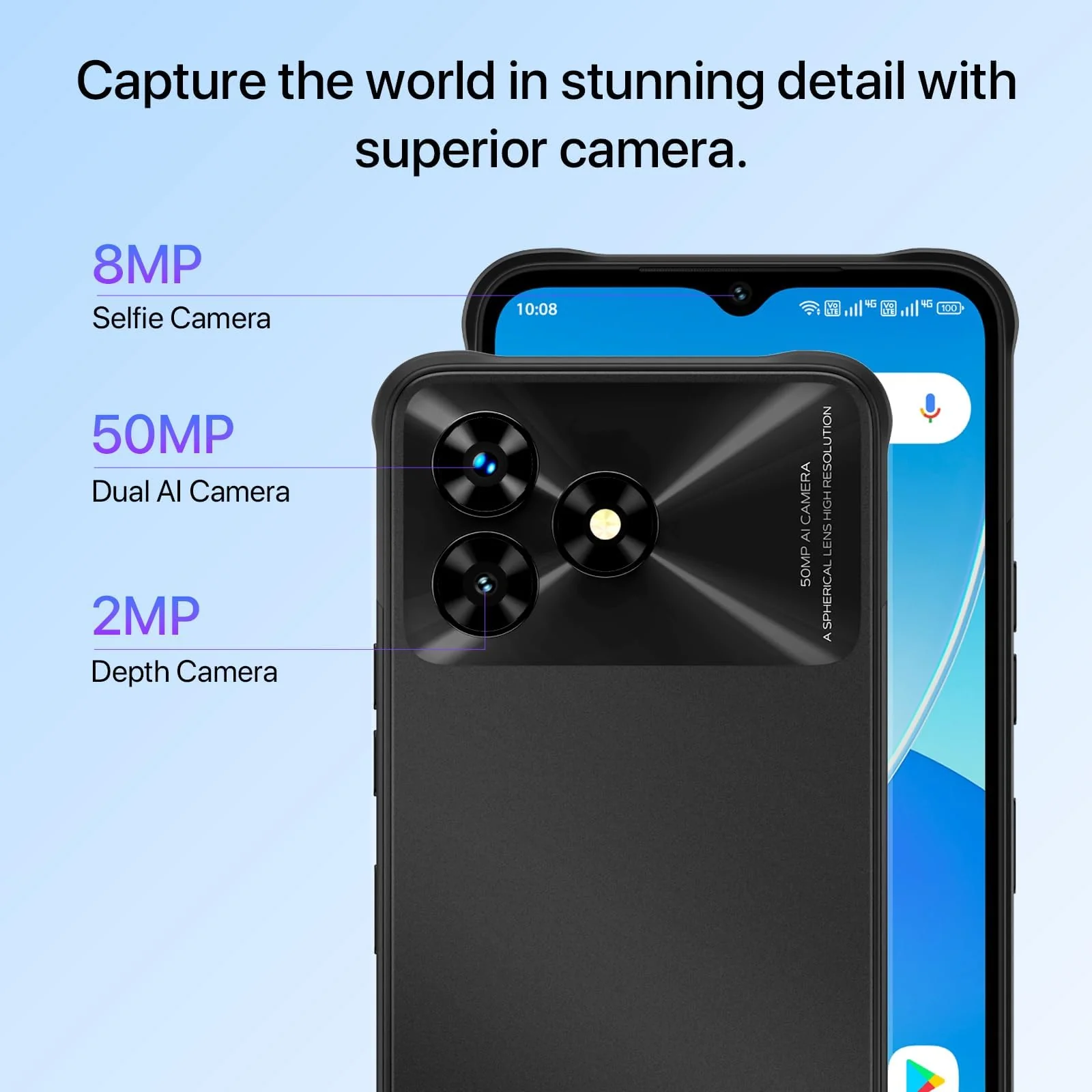 UMIDIGI G5 Mecha Smartphone Ohne Vertrag, 16GB RAM+128GB(Bis zu 1TB) Android 13 Handy Ohne Vertrag, 6,6" HD+Display 50MP, 6000mAh Outdoor Rugged Handys Dual SIM 4G/ Fingerabdruck/Face ID/OTG,Grau - Image 6